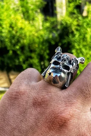 Raven Studio(silver jewelry) - Original “Duel” Double Gun Skull Ring