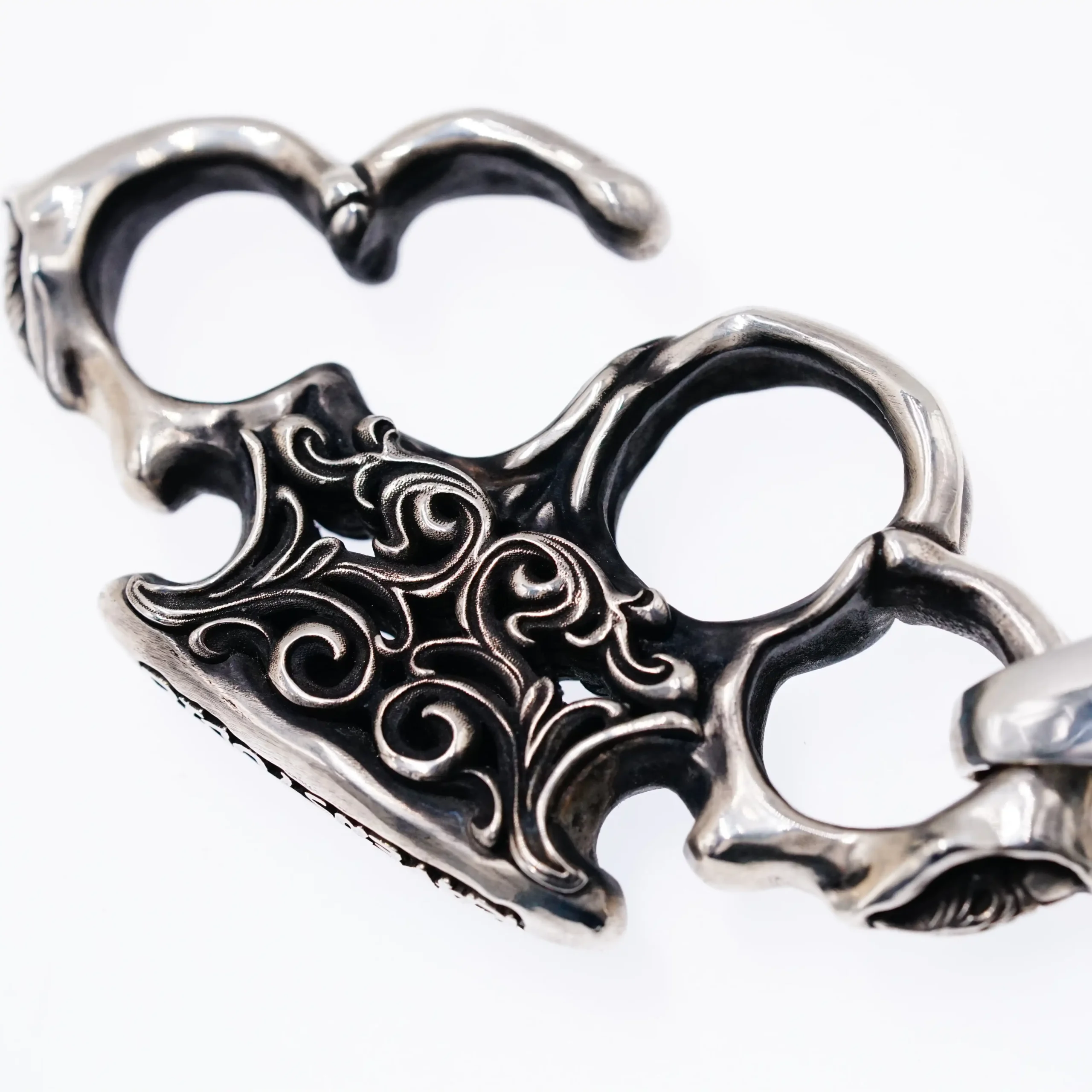 Raven Studio(silver jewelry) - Original “Fighter” EDC Knuckle Duster Keychain