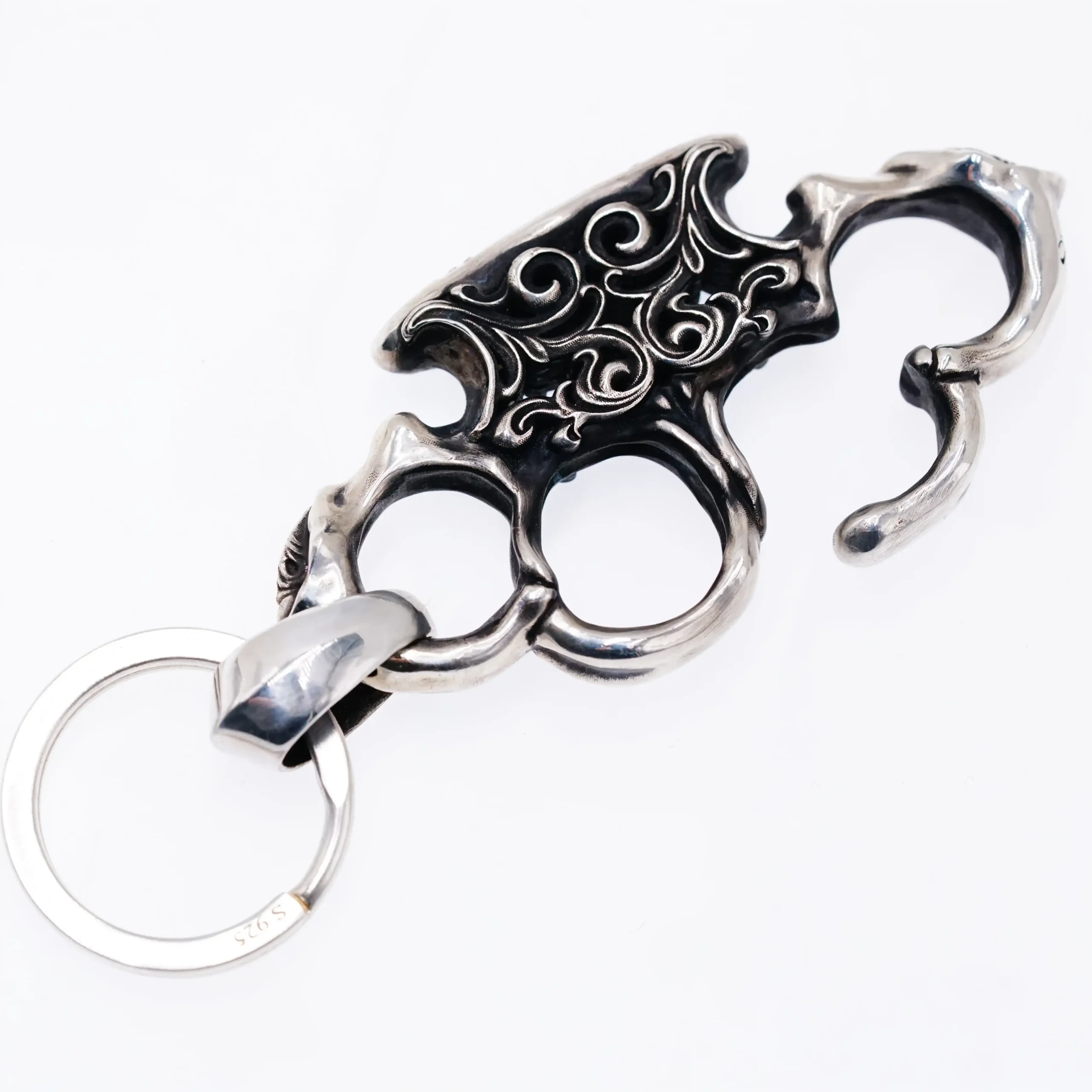 Raven Studio(silver jewelry) - Original “Fighter” EDC Knuckle Duster Keychain