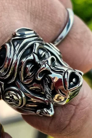 Raven Studio(silver jewelry) - Original Funny Monkey Pilot Monkey Ring