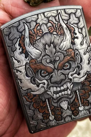 Raven Studio(silver jewelry) - Original “Hannya” EDC Titanium Alloy Kerosene Lighter