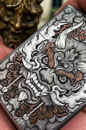 Raven Studio(silver jewelry) - Original “Hannya” EDC Titanium Alloy Kerosene Lighter