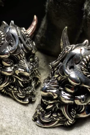 Raven Studio(silver jewelry) - Original “Hannya” Samurai Armor Mask Ring