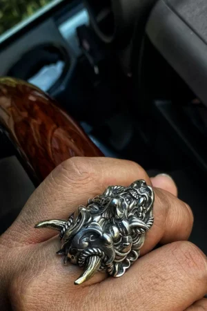 Raven Studio(silver jewelry) - Original “Hannya” Samurai Armor Mask Ring
