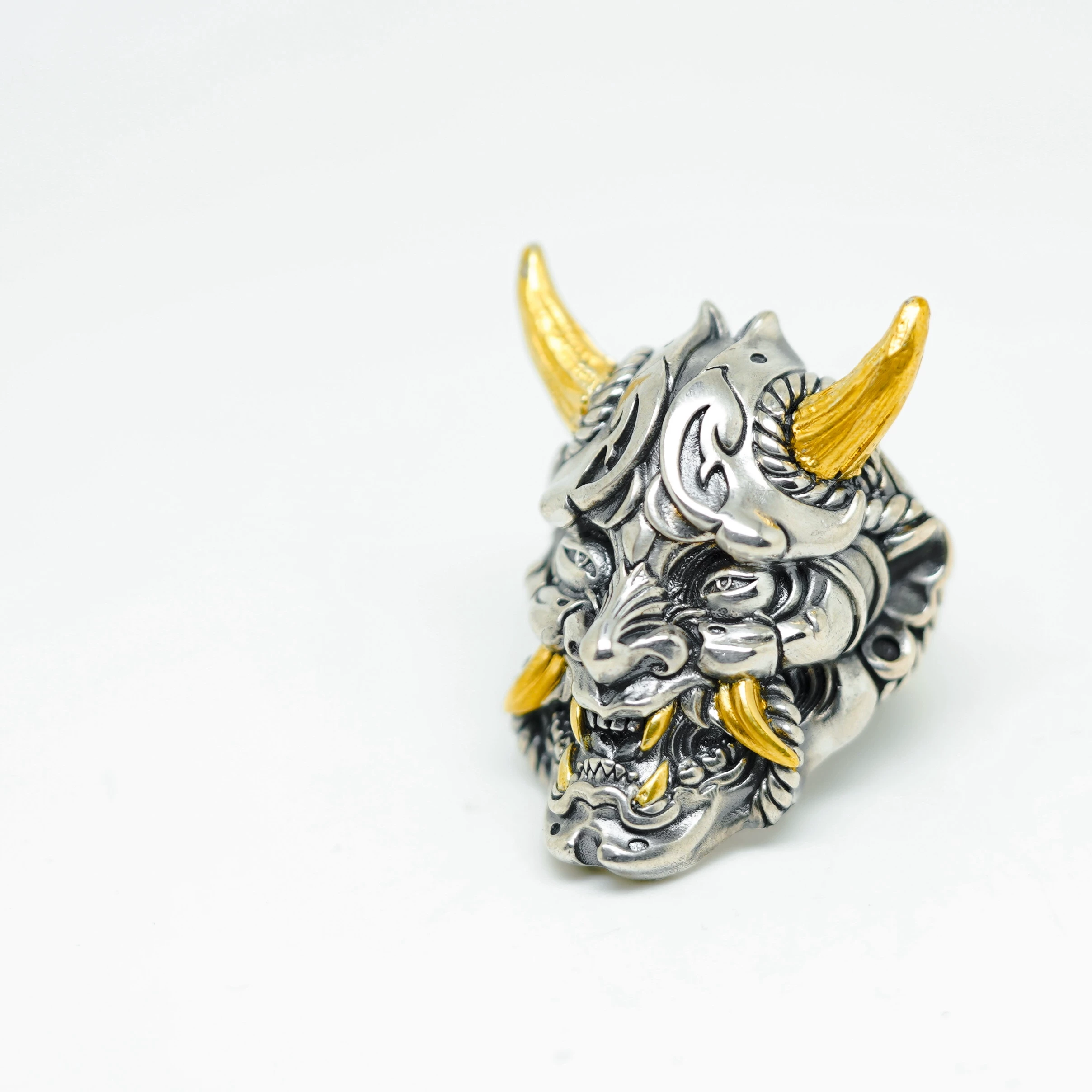 Raven Studio(silver jewelry) - Original “Hannya” Samurai Armor Mask Ring