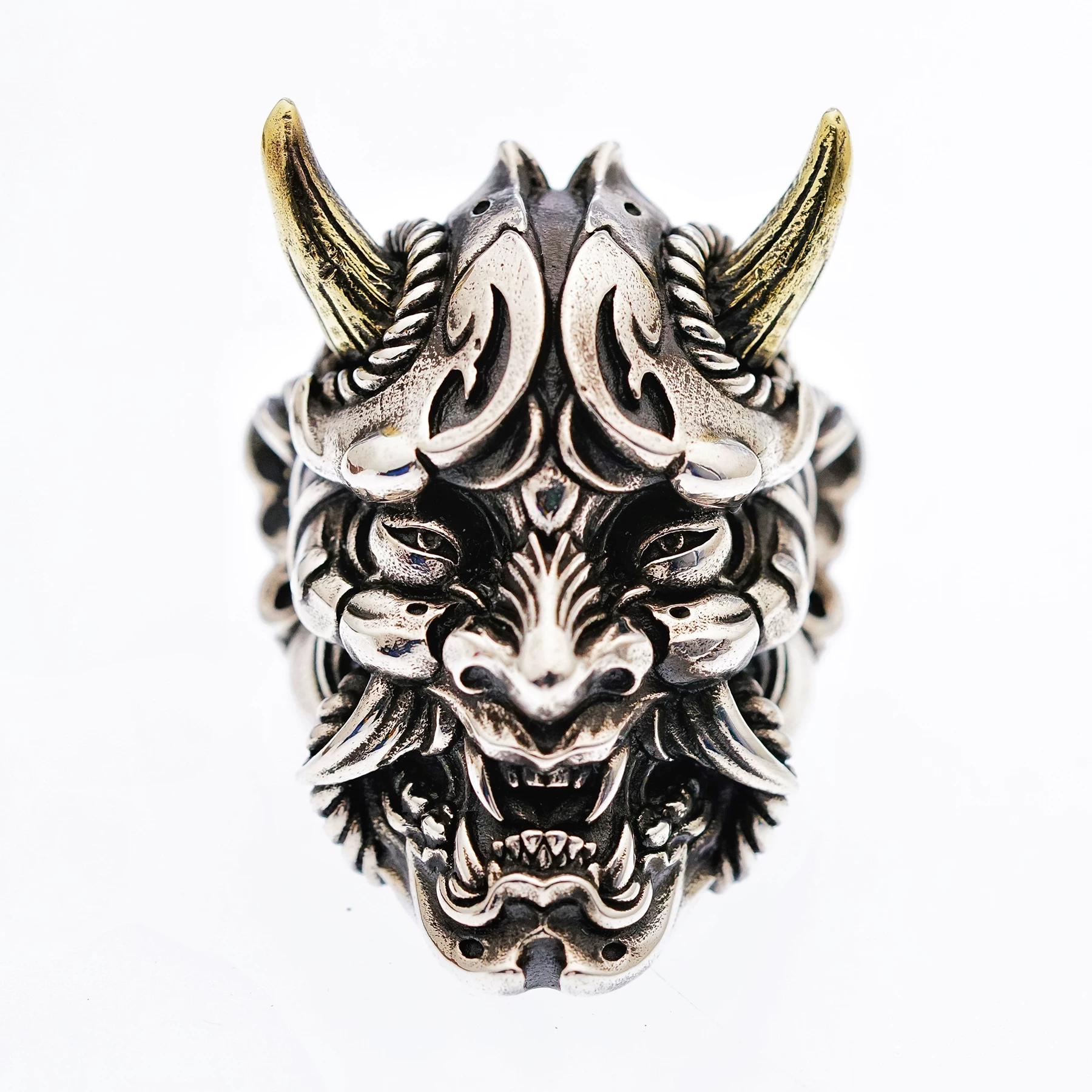 Raven Studio(silver jewelry) - Original “Hannya” Samurai Armor Mask Ring