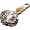 Raven Studio(silver jewelry) -Original “Heart Anchor” Lindsay Engraved Raven Skull Pendant