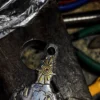 Raven Studio(silver jewelry) -Original “Heart Anchor” Lindsay Engraved Raven Skull Pendant
