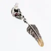 Raven Studio(silver jewelry) - Original RS Skull Feather Stud Earrings
