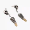 Raven Studio(silver jewelry) - Original RS Skull Feather Stud Earrings