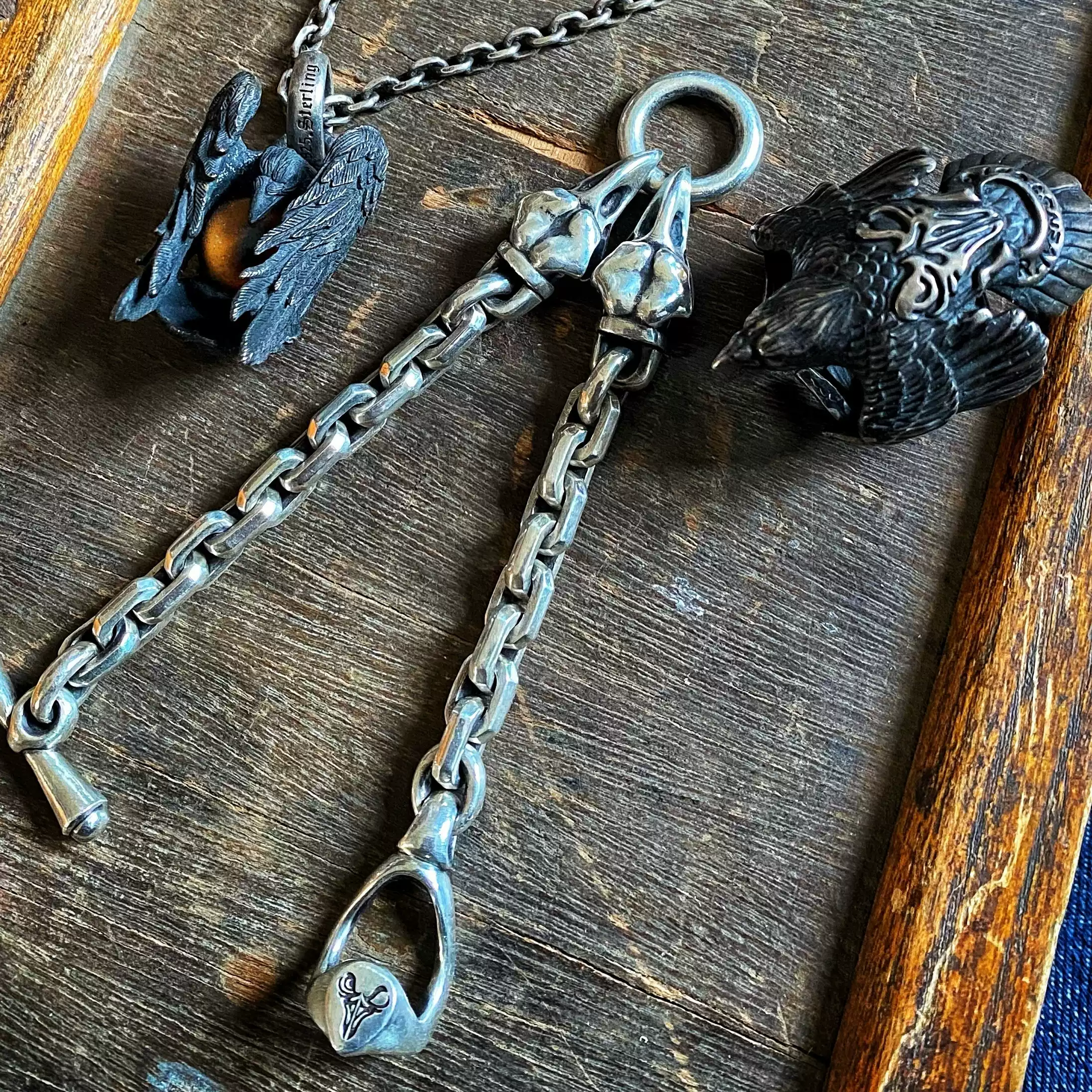 Raven Studio(silver jewelry) - Original “Source” Raven Skull Bracelet