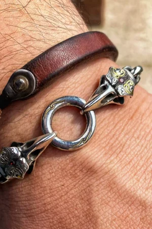 Raven Studio(silver jewelry) - Original “Source” Raven Skull Bracelet