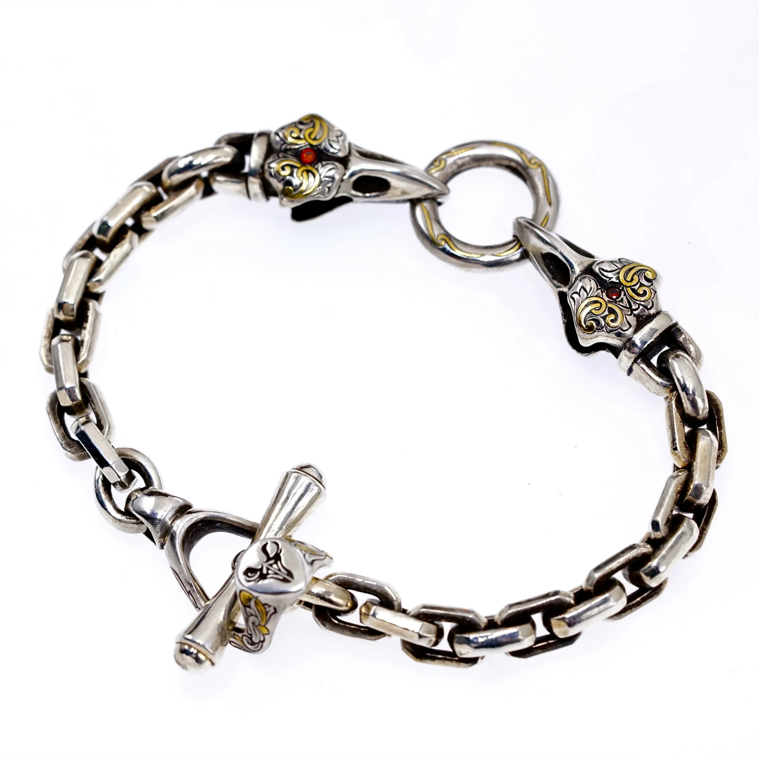 Raven Studio(silver jewelry) - Original “Source” Raven Skull Bracelet