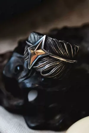 Raven Studio(silver jewelry) - Original “Star Whisper” Feather Ring