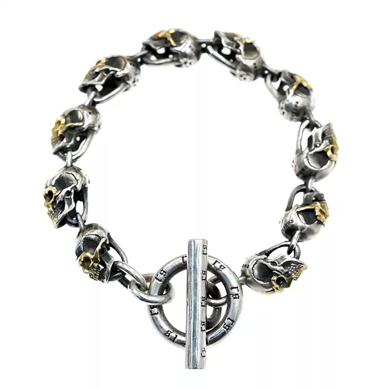 Raven Studio(silver jewelry) - “Radiant Traveler” RS Skull Bracelet