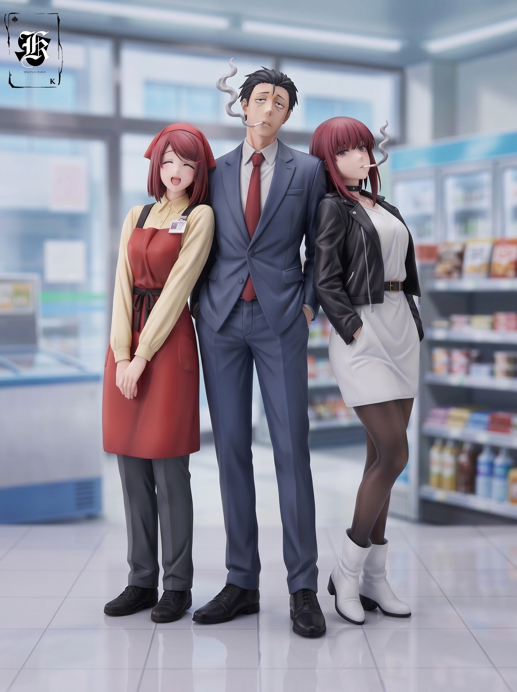 Smoking Behind the Supermarket with You Sasaki 16 Scale GK Resin Statue -SPK Studio