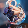 WeArtDoing × Kakiage Tofu – Wine Cat Silver Moon & Crimson Night