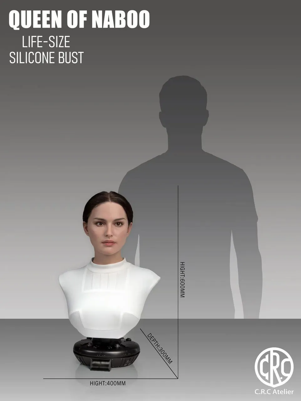 C.R.C Atelier Studio Natalie Portman Lifesize Silicone Bust