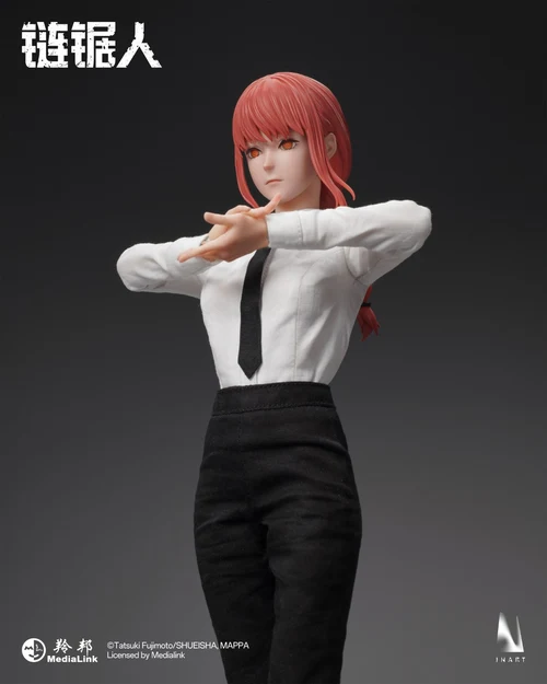 # INART Chainsaw Man Makima 1/6 Scale Collectible Figure MAG037 **INART** presents the **1/6 Scale Makima Collectible Figure**, inspired by the hit manga and anime series **“Chainsaw Man.”** This premium articulated collectible recreates **Makima**, one of the most iconic and mysterious characters in the *Chainsaw Man* universe. Known for her calm presence, elegant appearance, and overwhelming charisma, Makima is brought to life through INART’s high-end craftsmanship, combining realistic materials, detailed sculpting, and sophisticated costume design. Featuring a combination of **PVC, ABS, metal, silicone, and real fabric**, this 1/6 scale figure delivers an immersive collector experience with lifelike textures and a refined presentation suitable for serious anime figure enthusiasts. --- # 📦 Product Information * **Manufacturer:** INART * **Production Company:** INART * **Product Name:** CHAINSAW MAN Makima 1/6 Scale Collectible Figure MAG037 * **Series:** *Chainsaw Man* * **Character:** Makima * **Product Type:** Articulated Collectible Figure * **Scale:** 1/6 Scale * **Material:** PVC + ABS + Metal + Silicone + Real Fabric * **Size with Base:** Approx. W14cm × D11cm × H30.6cm * **Size without Base:** Approx. W8cm × D4.4cm × H27.6cm * **Shipping Date:** Q1 2027 --- # ✨ Product Features * Official INART premium collectible figure. * Inspired by Makima from *Chainsaw Man*. * 1/6 scale articulated figure with realistic proportions. * Uses high-quality materials including silicone and real fabric. * Detailed costume recreation with premium tailoring. * Features metal components for enhanced realism. * Designed for high-end anime figure collectors. * Includes a specially designed display base. --- # 🎨 Design Highlights ## 🐍 Capturing Makima’s Mysterious Authority Makima is one of the most unforgettable characters in *Chainsaw Man*, recognized for her composed personality, elegant appearance, and powerful presence. INART recreates her iconic image with: * Realistic facial sculpting. * Carefully crafted hairstyle details. * Accurate suit and costume design. * Elegant body proportions. * A sophisticated character presentation. The figure perfectly reflects Makima’s unique combination of beauty, confidence, and mystery. --- ## 🧵 Premium Materials & Realistic Details INART’s attention to material selection elevates this collectible beyond traditional action figures. The combination of: * **Silicone elements** for realistic texture. * **Real fabric clothing** for authentic costume appearance. * **Metal parts** for enhanced durability and detail. * **PVC and ABS components** for precision sculpting. creates a premium display piece with a realistic collector-focused finish. --- # ⭐ Collector Appeal The **INART Chainsaw Man Makima 1/6 Scale Collectible Figure MAG037** is an essential addition for fans of *Chainsaw Man* and high-end articulated figures. Perfect for: * *Chainsaw Man* collectors. * Makima fans. * INART figure enthusiasts. * 1/6 scale collectible collectors. * Premium anime display collections. With its realistic materials, detailed craftsmanship, and commanding character presence, this Makima figure brings one of the most iconic characters from **Chainsaw Man** to life as a stunning centerpiece for any collection.