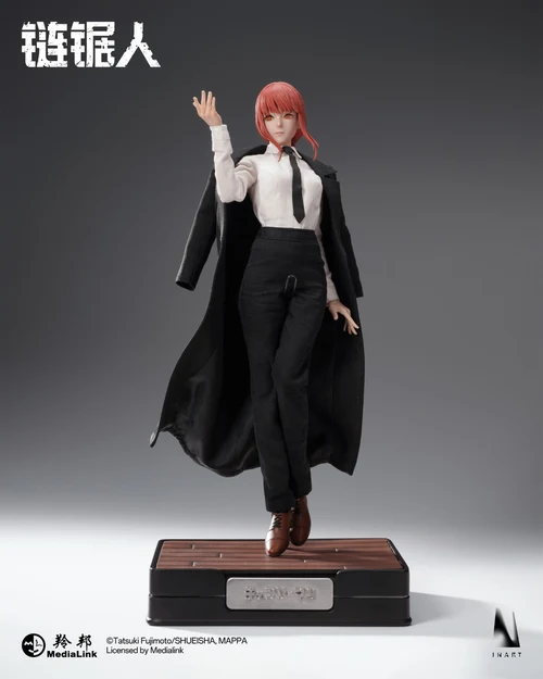 # INART Chainsaw Man Makima 1/6 Scale Collectible Figure MAG037 **INART** presents the **1/6 Scale Makima Collectible Figure**, inspired by the hit manga and anime series **“Chainsaw Man.”** This premium articulated collectible recreates **Makima**, one of the most iconic and mysterious characters in the *Chainsaw Man* universe. Known for her calm presence, elegant appearance, and overwhelming charisma, Makima is brought to life through INART’s high-end craftsmanship, combining realistic materials, detailed sculpting, and sophisticated costume design. Featuring a combination of **PVC, ABS, metal, silicone, and real fabric**, this 1/6 scale figure delivers an immersive collector experience with lifelike textures and a refined presentation suitable for serious anime figure enthusiasts. --- # 📦 Product Information * **Manufacturer:** INART * **Production Company:** INART * **Product Name:** CHAINSAW MAN Makima 1/6 Scale Collectible Figure MAG037 * **Series:** *Chainsaw Man* * **Character:** Makima * **Product Type:** Articulated Collectible Figure * **Scale:** 1/6 Scale * **Material:** PVC + ABS + Metal + Silicone + Real Fabric * **Size with Base:** Approx. W14cm × D11cm × H30.6cm * **Size without Base:** Approx. W8cm × D4.4cm × H27.6cm * **Shipping Date:** Q1 2027 --- # ✨ Product Features * Official INART premium collectible figure. * Inspired by Makima from *Chainsaw Man*. * 1/6 scale articulated figure with realistic proportions. * Uses high-quality materials including silicone and real fabric. * Detailed costume recreation with premium tailoring. * Features metal components for enhanced realism. * Designed for high-end anime figure collectors. * Includes a specially designed display base. --- # 🎨 Design Highlights ## 🐍 Capturing Makima’s Mysterious Authority Makima is one of the most unforgettable characters in *Chainsaw Man*, recognized for her composed personality, elegant appearance, and powerful presence. INART recreates her iconic image with: * Realistic facial sculpting. * Carefully crafted hairstyle details. * Accurate suit and costume design. * Elegant body proportions. * A sophisticated character presentation. The figure perfectly reflects Makima’s unique combination of beauty, confidence, and mystery. --- ## 🧵 Premium Materials & Realistic Details INART’s attention to material selection elevates this collectible beyond traditional action figures. The combination of: * **Silicone elements** for realistic texture. * **Real fabric clothing** for authentic costume appearance. * **Metal parts** for enhanced durability and detail. * **PVC and ABS components** for precision sculpting. creates a premium display piece with a realistic collector-focused finish. --- # ⭐ Collector Appeal The **INART Chainsaw Man Makima 1/6 Scale Collectible Figure MAG037** is an essential addition for fans of *Chainsaw Man* and high-end articulated figures. Perfect for: * *Chainsaw Man* collectors. * Makima fans. * INART figure enthusiasts. * 1/6 scale collectible collectors. * Premium anime display collections. With its realistic materials, detailed craftsmanship, and commanding character presence, this Makima figure brings one of the most iconic characters from **Chainsaw Man** to life as a stunning centerpiece for any collection.