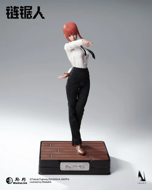 # INART Chainsaw Man Makima 1/6 Scale Collectible Figure MAG037 **INART** presents the **1/6 Scale Makima Collectible Figure**, inspired by the hit manga and anime series **“Chainsaw Man.”** This premium articulated collectible recreates **Makima**, one of the most iconic and mysterious characters in the *Chainsaw Man* universe. Known for her calm presence, elegant appearance, and overwhelming charisma, Makima is brought to life through INART’s high-end craftsmanship, combining realistic materials, detailed sculpting, and sophisticated costume design. Featuring a combination of **PVC, ABS, metal, silicone, and real fabric**, this 1/6 scale figure delivers an immersive collector experience with lifelike textures and a refined presentation suitable for serious anime figure enthusiasts. --- # 📦 Product Information * **Manufacturer:** INART * **Production Company:** INART * **Product Name:** CHAINSAW MAN Makima 1/6 Scale Collectible Figure MAG037 * **Series:** *Chainsaw Man* * **Character:** Makima * **Product Type:** Articulated Collectible Figure * **Scale:** 1/6 Scale * **Material:** PVC + ABS + Metal + Silicone + Real Fabric * **Size with Base:** Approx. W14cm × D11cm × H30.6cm * **Size without Base:** Approx. W8cm × D4.4cm × H27.6cm * **Shipping Date:** Q1 2027 --- # ✨ Product Features * Official INART premium collectible figure. * Inspired by Makima from *Chainsaw Man*. * 1/6 scale articulated figure with realistic proportions. * Uses high-quality materials including silicone and real fabric. * Detailed costume recreation with premium tailoring. * Features metal components for enhanced realism. * Designed for high-end anime figure collectors. * Includes a specially designed display base. --- # 🎨 Design Highlights ## 🐍 Capturing Makima’s Mysterious Authority Makima is one of the most unforgettable characters in *Chainsaw Man*, recognized for her composed personality, elegant appearance, and powerful presence. INART recreates her iconic image with: * Realistic facial sculpting. * Carefully crafted hairstyle details. * Accurate suit and costume design. * Elegant body proportions. * A sophisticated character presentation. The figure perfectly reflects Makima’s unique combination of beauty, confidence, and mystery. --- ## 🧵 Premium Materials & Realistic Details INART’s attention to material selection elevates this collectible beyond traditional action figures. The combination of: * **Silicone elements** for realistic texture. * **Real fabric clothing** for authentic costume appearance. * **Metal parts** for enhanced durability and detail. * **PVC and ABS components** for precision sculpting. creates a premium display piece with a realistic collector-focused finish. --- # ⭐ Collector Appeal The **INART Chainsaw Man Makima 1/6 Scale Collectible Figure MAG037** is an essential addition for fans of *Chainsaw Man* and high-end articulated figures. Perfect for: * *Chainsaw Man* collectors. * Makima fans. * INART figure enthusiasts. * 1/6 scale collectible collectors. * Premium anime display collections. With its realistic materials, detailed craftsmanship, and commanding character presence, this Makima figure brings one of the most iconic characters from **Chainsaw Man** to life as a stunning centerpiece for any collection.