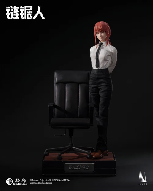 # INART Chainsaw Man Makima 1/6 Scale Collectible Figure MAG037 **INART** presents the **1/6 Scale Makima Collectible Figure**, inspired by the hit manga and anime series **“Chainsaw Man.”** This premium articulated collectible recreates **Makima**, one of the most iconic and mysterious characters in the *Chainsaw Man* universe. Known for her calm presence, elegant appearance, and overwhelming charisma, Makima is brought to life through INART’s high-end craftsmanship, combining realistic materials, detailed sculpting, and sophisticated costume design. Featuring a combination of **PVC, ABS, metal, silicone, and real fabric**, this 1/6 scale figure delivers an immersive collector experience with lifelike textures and a refined presentation suitable for serious anime figure enthusiasts. --- # 📦 Product Information * **Manufacturer:** INART * **Production Company:** INART * **Product Name:** CHAINSAW MAN Makima 1/6 Scale Collectible Figure MAG037 * **Series:** *Chainsaw Man* * **Character:** Makima * **Product Type:** Articulated Collectible Figure * **Scale:** 1/6 Scale * **Material:** PVC + ABS + Metal + Silicone + Real Fabric * **Size with Base:** Approx. W14cm × D11cm × H30.6cm * **Size without Base:** Approx. W8cm × D4.4cm × H27.6cm * **Shipping Date:** Q1 2027 --- # ✨ Product Features * Official INART premium collectible figure. * Inspired by Makima from *Chainsaw Man*. * 1/6 scale articulated figure with realistic proportions. * Uses high-quality materials including silicone and real fabric. * Detailed costume recreation with premium tailoring. * Features metal components for enhanced realism. * Designed for high-end anime figure collectors. * Includes a specially designed display base. --- # 🎨 Design Highlights ## 🐍 Capturing Makima’s Mysterious Authority Makima is one of the most unforgettable characters in *Chainsaw Man*, recognized for her composed personality, elegant appearance, and powerful presence. INART recreates her iconic image with: * Realistic facial sculpting. * Carefully crafted hairstyle details. * Accurate suit and costume design. * Elegant body proportions. * A sophisticated character presentation. The figure perfectly reflects Makima’s unique combination of beauty, confidence, and mystery. --- ## 🧵 Premium Materials & Realistic Details INART’s attention to material selection elevates this collectible beyond traditional action figures. The combination of: * **Silicone elements** for realistic texture. * **Real fabric clothing** for authentic costume appearance. * **Metal parts** for enhanced durability and detail. * **PVC and ABS components** for precision sculpting. creates a premium display piece with a realistic collector-focused finish. --- # ⭐ Collector Appeal The **INART Chainsaw Man Makima 1/6 Scale Collectible Figure MAG037** is an essential addition for fans of *Chainsaw Man* and high-end articulated figures. Perfect for: * *Chainsaw Man* collectors. * Makima fans. * INART figure enthusiasts. * 1/6 scale collectible collectors. * Premium anime display collections. With its realistic materials, detailed craftsmanship, and commanding character presence, this Makima figure brings one of the most iconic characters from **Chainsaw Man** to life as a stunning centerpiece for any collection.
