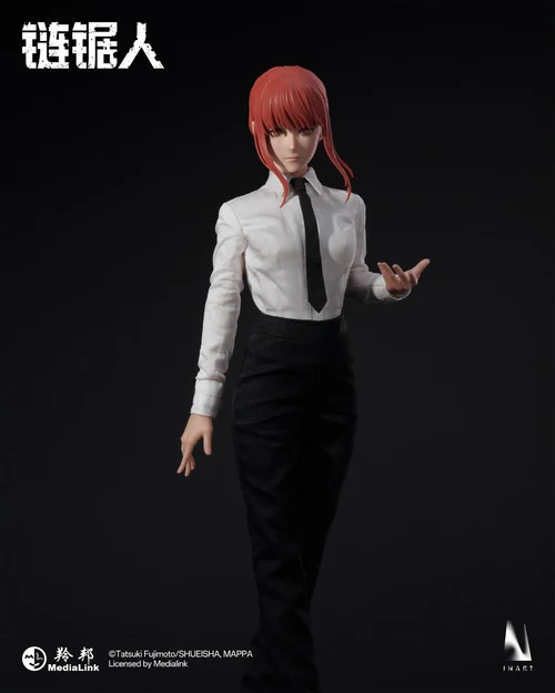 # INART Chainsaw Man Makima 1/6 Scale Collectible Figure MAG037 **INART** presents the **1/6 Scale Makima Collectible Figure**, inspired by the hit manga and anime series **“Chainsaw Man.”** This premium articulated collectible recreates **Makima**, one of the most iconic and mysterious characters in the *Chainsaw Man* universe. Known for her calm presence, elegant appearance, and overwhelming charisma, Makima is brought to life through INART’s high-end craftsmanship, combining realistic materials, detailed sculpting, and sophisticated costume design. Featuring a combination of **PVC, ABS, metal, silicone, and real fabric**, this 1/6 scale figure delivers an immersive collector experience with lifelike textures and a refined presentation suitable for serious anime figure enthusiasts. --- # 📦 Product Information * **Manufacturer:** INART * **Production Company:** INART * **Product Name:** CHAINSAW MAN Makima 1/6 Scale Collectible Figure MAG037 * **Series:** *Chainsaw Man* * **Character:** Makima * **Product Type:** Articulated Collectible Figure * **Scale:** 1/6 Scale * **Material:** PVC + ABS + Metal + Silicone + Real Fabric * **Size with Base:** Approx. W14cm × D11cm × H30.6cm * **Size without Base:** Approx. W8cm × D4.4cm × H27.6cm * **Shipping Date:** Q1 2027 --- # ✨ Product Features * Official INART premium collectible figure. * Inspired by Makima from *Chainsaw Man*. * 1/6 scale articulated figure with realistic proportions. * Uses high-quality materials including silicone and real fabric. * Detailed costume recreation with premium tailoring. * Features metal components for enhanced realism. * Designed for high-end anime figure collectors. * Includes a specially designed display base. --- # 🎨 Design Highlights ## 🐍 Capturing Makima’s Mysterious Authority Makima is one of the most unforgettable characters in *Chainsaw Man*, recognized for her composed personality, elegant appearance, and powerful presence. INART recreates her iconic image with: * Realistic facial sculpting. * Carefully crafted hairstyle details. * Accurate suit and costume design. * Elegant body proportions. * A sophisticated character presentation. The figure perfectly reflects Makima’s unique combination of beauty, confidence, and mystery. --- ## 🧵 Premium Materials & Realistic Details INART’s attention to material selection elevates this collectible beyond traditional action figures. The combination of: * **Silicone elements** for realistic texture. * **Real fabric clothing** for authentic costume appearance. * **Metal parts** for enhanced durability and detail. * **PVC and ABS components** for precision sculpting. creates a premium display piece with a realistic collector-focused finish. --- # ⭐ Collector Appeal The **INART Chainsaw Man Makima 1/6 Scale Collectible Figure MAG037** is an essential addition for fans of *Chainsaw Man* and high-end articulated figures. Perfect for: * *Chainsaw Man* collectors. * Makima fans. * INART figure enthusiasts. * 1/6 scale collectible collectors. * Premium anime display collections. With its realistic materials, detailed craftsmanship, and commanding character presence, this Makima figure brings one of the most iconic characters from **Chainsaw Man** to life as a stunning centerpiece for any collection.
