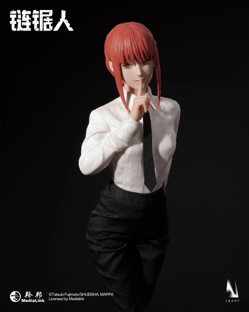 # INART Chainsaw Man Makima 1/6 Scale Collectible Figure MAG037 **INART** presents the **1/6 Scale Makima Collectible Figure**, inspired by the hit manga and anime series **“Chainsaw Man.”** This premium articulated collectible recreates **Makima**, one of the most iconic and mysterious characters in the *Chainsaw Man* universe. Known for her calm presence, elegant appearance, and overwhelming charisma, Makima is brought to life through INART’s high-end craftsmanship, combining realistic materials, detailed sculpting, and sophisticated costume design. Featuring a combination of **PVC, ABS, metal, silicone, and real fabric**, this 1/6 scale figure delivers an immersive collector experience with lifelike textures and a refined presentation suitable for serious anime figure enthusiasts. --- # 📦 Product Information * **Manufacturer:** INART * **Production Company:** INART * **Product Name:** CHAINSAW MAN Makima 1/6 Scale Collectible Figure MAG037 * **Series:** *Chainsaw Man* * **Character:** Makima * **Product Type:** Articulated Collectible Figure * **Scale:** 1/6 Scale * **Material:** PVC + ABS + Metal + Silicone + Real Fabric * **Size with Base:** Approx. W14cm × D11cm × H30.6cm * **Size without Base:** Approx. W8cm × D4.4cm × H27.6cm * **Shipping Date:** Q1 2027 --- # ✨ Product Features * Official INART premium collectible figure. * Inspired by Makima from *Chainsaw Man*. * 1/6 scale articulated figure with realistic proportions. * Uses high-quality materials including silicone and real fabric. * Detailed costume recreation with premium tailoring. * Features metal components for enhanced realism. * Designed for high-end anime figure collectors. * Includes a specially designed display base. --- # 🎨 Design Highlights ## 🐍 Capturing Makima’s Mysterious Authority Makima is one of the most unforgettable characters in *Chainsaw Man*, recognized for her composed personality, elegant appearance, and powerful presence. INART recreates her iconic image with: * Realistic facial sculpting. * Carefully crafted hairstyle details. * Accurate suit and costume design. * Elegant body proportions. * A sophisticated character presentation. The figure perfectly reflects Makima’s unique combination of beauty, confidence, and mystery. --- ## 🧵 Premium Materials & Realistic Details INART’s attention to material selection elevates this collectible beyond traditional action figures. The combination of: * **Silicone elements** for realistic texture. * **Real fabric clothing** for authentic costume appearance. * **Metal parts** for enhanced durability and detail. * **PVC and ABS components** for precision sculpting. creates a premium display piece with a realistic collector-focused finish. --- # ⭐ Collector Appeal The **INART Chainsaw Man Makima 1/6 Scale Collectible Figure MAG037** is an essential addition for fans of *Chainsaw Man* and high-end articulated figures. Perfect for: * *Chainsaw Man* collectors. * Makima fans. * INART figure enthusiasts. * 1/6 scale collectible collectors. * Premium anime display collections. With its realistic materials, detailed craftsmanship, and commanding character presence, this Makima figure brings one of the most iconic characters from **Chainsaw Man** to life as a stunning centerpiece for any collection.