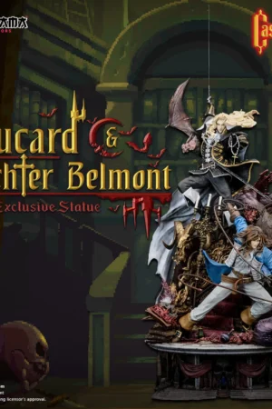 # Figurama Collectors Castlevania: Symphony of the Night Alucard & Richter 1/6 Scale Statue Celebrate one of the greatest action RPGs of all time with the **Castlevania: Symphony of the Night – Alucard & Richter 1/6 Scale Statue** from **Figurama Collectors**. This museum-quality collectible recreates the legendary confrontation between **Alucard** and **Richter Belmont**, combining breathtaking sculpting, premium materials, and dramatic storytelling in an impressive centerpiece worthy of the iconic Castlevania franchise. Standing over **90cm tall**, this massive limited-edition statue is designed for serious collectors seeking the ultimate Castlevania display piece. --- # 📦 Product Information * **Studio:** Figurama Collectors * **Product Name:** Castlevania: Symphony of the Night – Alucard & Richter * **Product IP:** Castlevania * **Characters:** Alucard & Richter Belmont * **Product Type:** Premium Polystone Statue * **Scale:** 1/6 * **Materials:** Polystone, PVC, Metal Diecast * **Estimated Size:** Approx. H91 × W51 × D45 cm * **Limited Edition:** 850 Pieces Worldwide * **Estimated Shipping:** Q2 2026 *(based on the provided information)* --- # 🎁 Package Contents * Alucard & Richter Main Statue ×1 * Premium Display Base ×1 * Exclusive A3 Art Print ×1 * Certificate of Authenticity ×1 --- # ✨ Product Features * Officially inspired by **Castlevania: Symphony of the Night**. * Massive 1/6 scale display exceeding 90cm in height. * Crafted from premium Polystone with PVC and Metal Diecast components. * Features both Alucard and Richter Belmont in a dramatic battle composition. * Includes an exclusive A3 collectible art print and numbered certificate. * Limited worldwide production of only **850 pieces**. --- # 🎨 Design Highlights ## 🦇 The Ultimate Symphony of the Night Showdown Few moments in gaming history are as memorable as the clash between **Alucard**, the son of Dracula, and **Richter Belmont**, the legendary vampire hunter. Figurama recreates this iconic encounter with remarkable attention to detail, capturing: * Alucard's elegant yet intimidating presence. * Richter's fearless combat stance. * Dynamic movement throughout the composition. * A cinematic battle frozen in time. Every angle tells part of the story, making the statue feel like a scene lifted directly from the classic game. --- ## ⚔️ Masterpiece-Level Sculpting This premium collectible showcases Figurama's renowned craftsmanship through: * Highly detailed character likenesses. * Intricate costume and armor textures. * Flowing capes and dynamic fabric movement. * Finely sculpted weapons and accessories. * Rich environmental elements integrated into the display base. The use of **Polystone, PVC, and Metal Diecast** enhances both realism and structural quality. --- ## 🏰 A Grand Display Piece Standing **91cm tall**, this is far more than a standard collectible—it is a true centerpiece. The large-scale composition delivers: * Exceptional visual impact. * Museum-quality presentation. * Rich storytelling through environmental design. * A premium display worthy of the Castlevania legacy. Whether displayed in a dedicated collection room or as the highlight of a gaming display, it commands immediate attention. --- # ⭐ Why You'll Love It The **Figurama Collectors Castlevania: Symphony of the Night – Alucard & Richter 1/6 Scale Statue** is one of the most ambitious Castlevania collectibles ever produced. With its monumental size, premium materials, cinematic composition, exclusive collector bonuses, and worldwide limitation of only **850 pieces**, this statue is a dream collectible for **Castlevania fans, Symphony of the Night enthusiasts, and high-end statue collectors** seeking a museum-quality masterpiece.