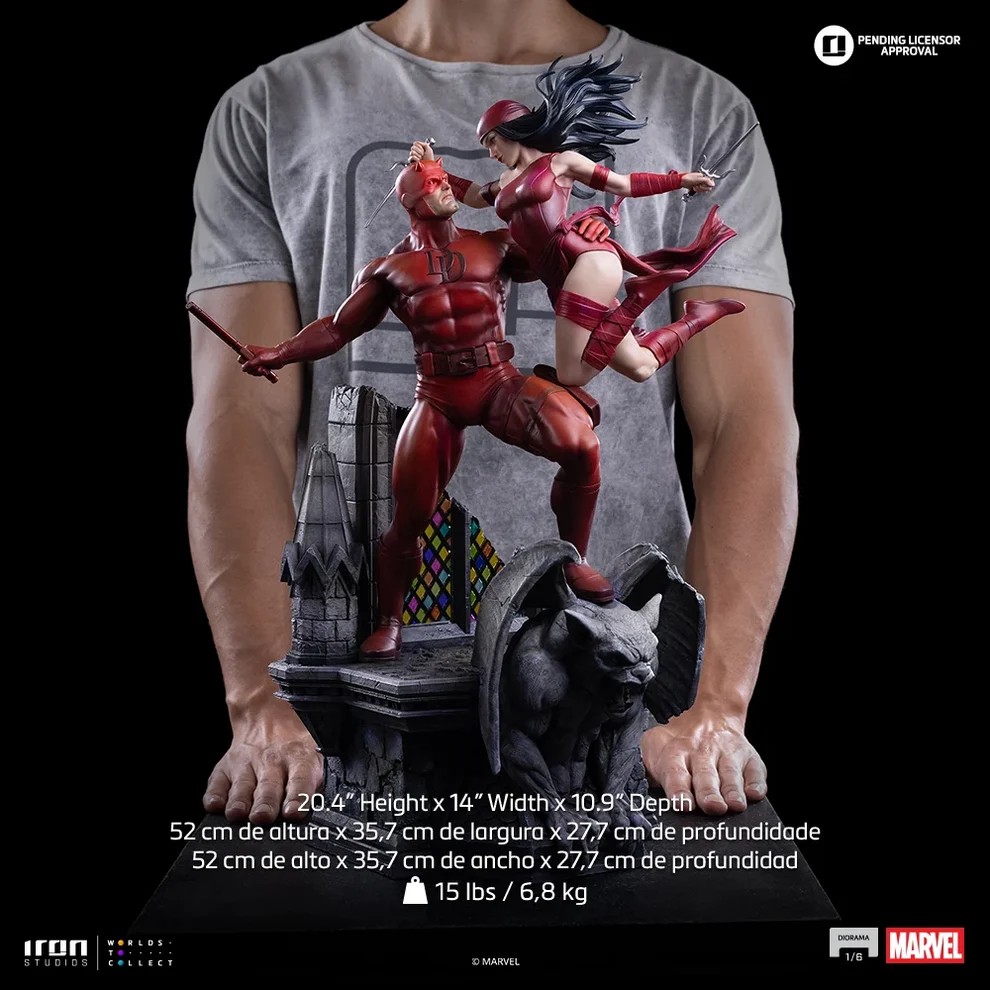 Iron Studios Marvel Daredevil and Elektra Statue