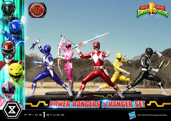 # Prime 1 Studio Premium Masterline Mighty Morphin Power Rangers 1/4 Scale DX Bonus Version "It's Morphin Time!" Relive the legendary transformation of the original heroes with the **Premium Masterline Mighty Morphin Power Rangers 1/4 Scale DX Bonus Version** from **Prime 1 Studio**. Celebrating over 30 years of the iconic franchise, this premium collectible brings together the **Red, Black, Blue, Yellow, and Pink Rangers** in stunning 1/4 scale, faithfully recreating their unforgettable **Roll Call** poses before battle. Expertly sculpted using the physiques of the original suit actors as reference, each Ranger showcases screen-accurate proportions, glossy helmets inspired by their respective Zords, and realistic suit textures. Combined with individually themed **Power Morpher** display bases and a wide selection of interchangeable weapon poses, this set delivers the definitive Power Rangers display for serious collectors. --- ## 📦 Product Information * **Brand:** Prime 1 Studio * **Collection:** Premium Masterline * **Product Name:** Mighty Morphin Power Rangers DX Bonus Version * **Series:** Mighty Morphin Power Rangers * **Characters:** Red Ranger, Black Ranger, Blue Ranger, Yellow Ranger, Pink Ranger * **Scale:** 1/4 * **Product Code:** PMPWR-01DXS * **Material:** Polystone and Other Premium Materials * **Estimated Cartons:** 3 Boxes * **Product Weight:** Approx. 8.42 kg * **Region:** Region Exclusive ### Display Size (Five Rangers) * **Height:** 57–62 cm * **Width:** 111 cm * **Depth:** 58–78 cm ### Individual Ranger Dimensions **Red Ranger** * Height: 47–62 cm * Width: 42 cm * Depth: 20–34 cm **Black Ranger** * Height: 43–44 cm * Width: 42 cm * Depth: 20 cm **Blue Ranger** * Height: 46–54 cm * Width: 42 cm * Depth: 29–46 cm **Yellow Ranger** * Height: 40–48 cm * Width: 42 cm * Depth: 23–31 cm **Pink Ranger** * Height: 56–57 cm * Width: 42 cm * Depth: 23–32 cm --- ## ✨ Product Features * Official **Prime 1 Studio Premium Masterline** collectible. * Features all **five original Mighty Morphin Power Rangers** in premium 1/4 scale. * Inspired by the iconic **Roll Call** sequence before the team shouts "GO GO POWER RANGERS!" * Screen-accurate helmets with high-gloss finishes representing each Ranger's Zord. * Realistic body proportions faithfully based on the original suit actors. * Highly detailed sculpting recreates the natural folds and stretched texture of each Ranger suit. * Individually designed **Power Morpher** themed bases inspired by the transformation sequence. * Extensive interchangeable parts allow collectors to recreate multiple action scenes. * Premium polystone construction with museum-quality paint application. * Perfect centerpiece for Power Rangers fans and high-end statue collectors. --- ## ⚔️ Interchangeable Parts & Accessories ### 🔴 Red Ranger * Power Morpher Display Base * Roll Call Pose Arms * Two-Handed Power Sword Pose Arms * Right Arm with Power Sword * Open Left Hand * **Bonus Exclusive:** Left Hand Holding Blade Blaster --- ### ⚫ Black Ranger * Power Morpher Display Base * Roll Call Pose Arms * Power Axe Slash Attack Arms * Power Axe Cannon Mode Arms --- ### 🔵 Blue Ranger * Power Morpher Display Base * Roll Call Pose Arms * Power Lance (Separated Form) * Power Lance (Combined Form) --- ### 🟡 Yellow Ranger * Power Morpher Display Base * Roll Call Pose Arms * Power Daggers Mid Guard Pose * Extended Attack Pose Arms --- ### 🌸 Pink Ranger * Power Morpher Display Base * Roll Call Pose Arms * Power Bow with Arrow Nocked * Fully Drawn Power Bow Pose --- ## 🎁 DX Bonus Version Exclusive * **Red Ranger Left Hand Holding Blade Blaster** The legendary sidearm used throughout the series is included exclusively with the DX Bonus Version, adding another iconic display option for the team's leader. --- ## ⭐ Why You'll Love It The **Prime 1 Studio Mighty Morphin Power Rangers Premium Masterline DX Bonus Version** is the ultimate tribute to the team that defined a generation of superheroes. Every Ranger has been recreated with incredible attention to detail—from the glossy helmets and athletic suit proportions to the iconic Power Weapons and transformation-inspired display bases. Whether displayed individually or assembled into the complete five-member Roll Call formation, this museum-quality statue set captures the excitement, nostalgia, and heroic spirit of the original **Mighty Morphin Power Rangers**, making it an essential masterpiece for longtime fans and premium statue collectors alike.