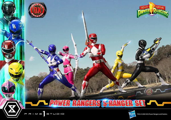 # Prime 1 Studio Premium Masterline Mighty Morphin Power Rangers 1/4 Scale DX Bonus Version "It's Morphin Time!" Relive the legendary transformation of the original heroes with the **Premium Masterline Mighty Morphin Power Rangers 1/4 Scale DX Bonus Version** from **Prime 1 Studio**. Celebrating over 30 years of the iconic franchise, this premium collectible brings together the **Red, Black, Blue, Yellow, and Pink Rangers** in stunning 1/4 scale, faithfully recreating their unforgettable **Roll Call** poses before battle. Expertly sculpted using the physiques of the original suit actors as reference, each Ranger showcases screen-accurate proportions, glossy helmets inspired by their respective Zords, and realistic suit textures. Combined with individually themed **Power Morpher** display bases and a wide selection of interchangeable weapon poses, this set delivers the definitive Power Rangers display for serious collectors. --- ## 📦 Product Information * **Brand:** Prime 1 Studio * **Collection:** Premium Masterline * **Product Name:** Mighty Morphin Power Rangers DX Bonus Version * **Series:** Mighty Morphin Power Rangers * **Characters:** Red Ranger, Black Ranger, Blue Ranger, Yellow Ranger, Pink Ranger * **Scale:** 1/4 * **Product Code:** PMPWR-01DXS * **Material:** Polystone and Other Premium Materials * **Estimated Cartons:** 3 Boxes * **Product Weight:** Approx. 8.42 kg * **Region:** Region Exclusive ### Display Size (Five Rangers) * **Height:** 57–62 cm * **Width:** 111 cm * **Depth:** 58–78 cm ### Individual Ranger Dimensions **Red Ranger** * Height: 47–62 cm * Width: 42 cm * Depth: 20–34 cm **Black Ranger** * Height: 43–44 cm * Width: 42 cm * Depth: 20 cm **Blue Ranger** * Height: 46–54 cm * Width: 42 cm * Depth: 29–46 cm **Yellow Ranger** * Height: 40–48 cm * Width: 42 cm * Depth: 23–31 cm **Pink Ranger** * Height: 56–57 cm * Width: 42 cm * Depth: 23–32 cm --- ## ✨ Product Features * Official **Prime 1 Studio Premium Masterline** collectible. * Features all **five original Mighty Morphin Power Rangers** in premium 1/4 scale. * Inspired by the iconic **Roll Call** sequence before the team shouts "GO GO POWER RANGERS!" * Screen-accurate helmets with high-gloss finishes representing each Ranger's Zord. * Realistic body proportions faithfully based on the original suit actors. * Highly detailed sculpting recreates the natural folds and stretched texture of each Ranger suit. * Individually designed **Power Morpher** themed bases inspired by the transformation sequence. * Extensive interchangeable parts allow collectors to recreate multiple action scenes. * Premium polystone construction with museum-quality paint application. * Perfect centerpiece for Power Rangers fans and high-end statue collectors. --- ## ⚔️ Interchangeable Parts & Accessories ### 🔴 Red Ranger * Power Morpher Display Base * Roll Call Pose Arms * Two-Handed Power Sword Pose Arms * Right Arm with Power Sword * Open Left Hand * **Bonus Exclusive:** Left Hand Holding Blade Blaster --- ### ⚫ Black Ranger * Power Morpher Display Base * Roll Call Pose Arms * Power Axe Slash Attack Arms * Power Axe Cannon Mode Arms --- ### 🔵 Blue Ranger * Power Morpher Display Base * Roll Call Pose Arms * Power Lance (Separated Form) * Power Lance (Combined Form) --- ### 🟡 Yellow Ranger * Power Morpher Display Base * Roll Call Pose Arms * Power Daggers Mid Guard Pose * Extended Attack Pose Arms --- ### 🌸 Pink Ranger * Power Morpher Display Base * Roll Call Pose Arms * Power Bow with Arrow Nocked * Fully Drawn Power Bow Pose --- ## 🎁 DX Bonus Version Exclusive * **Red Ranger Left Hand Holding Blade Blaster** The legendary sidearm used throughout the series is included exclusively with the DX Bonus Version, adding another iconic display option for the team's leader. --- ## ⭐ Why You'll Love It The **Prime 1 Studio Mighty Morphin Power Rangers Premium Masterline DX Bonus Version** is the ultimate tribute to the team that defined a generation of superheroes. Every Ranger has been recreated with incredible attention to detail—from the glossy helmets and athletic suit proportions to the iconic Power Weapons and transformation-inspired display bases. Whether displayed individually or assembled into the complete five-member Roll Call formation, this museum-quality statue set captures the excitement, nostalgia, and heroic spirit of the original **Mighty Morphin Power Rangers**, making it an essential masterpiece for longtime fans and premium statue collectors alike.