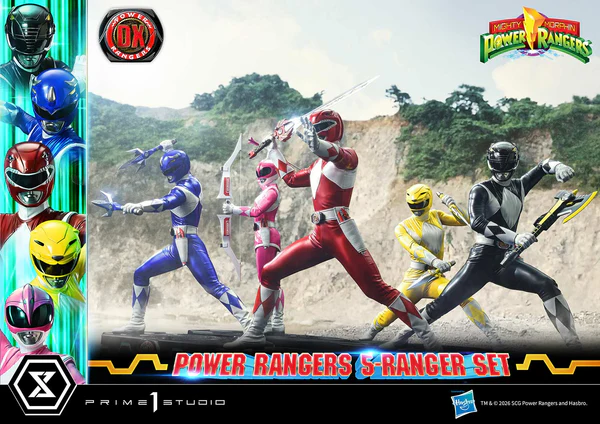 # Prime 1 Studio Premium Masterline Mighty Morphin Power Rangers 1/4 Scale DX Bonus Version "It's Morphin Time!" Relive the legendary transformation of the original heroes with the **Premium Masterline Mighty Morphin Power Rangers 1/4 Scale DX Bonus Version** from **Prime 1 Studio**. Celebrating over 30 years of the iconic franchise, this premium collectible brings together the **Red, Black, Blue, Yellow, and Pink Rangers** in stunning 1/4 scale, faithfully recreating their unforgettable **Roll Call** poses before battle. Expertly sculpted using the physiques of the original suit actors as reference, each Ranger showcases screen-accurate proportions, glossy helmets inspired by their respective Zords, and realistic suit textures. Combined with individually themed **Power Morpher** display bases and a wide selection of interchangeable weapon poses, this set delivers the definitive Power Rangers display for serious collectors. --- ## 📦 Product Information * **Brand:** Prime 1 Studio * **Collection:** Premium Masterline * **Product Name:** Mighty Morphin Power Rangers DX Bonus Version * **Series:** Mighty Morphin Power Rangers * **Characters:** Red Ranger, Black Ranger, Blue Ranger, Yellow Ranger, Pink Ranger * **Scale:** 1/4 * **Product Code:** PMPWR-01DXS * **Material:** Polystone and Other Premium Materials * **Estimated Cartons:** 3 Boxes * **Product Weight:** Approx. 8.42 kg * **Region:** Region Exclusive ### Display Size (Five Rangers) * **Height:** 57–62 cm * **Width:** 111 cm * **Depth:** 58–78 cm ### Individual Ranger Dimensions **Red Ranger** * Height: 47–62 cm * Width: 42 cm * Depth: 20–34 cm **Black Ranger** * Height: 43–44 cm * Width: 42 cm * Depth: 20 cm **Blue Ranger** * Height: 46–54 cm * Width: 42 cm * Depth: 29–46 cm **Yellow Ranger** * Height: 40–48 cm * Width: 42 cm * Depth: 23–31 cm **Pink Ranger** * Height: 56–57 cm * Width: 42 cm * Depth: 23–32 cm --- ## ✨ Product Features * Official **Prime 1 Studio Premium Masterline** collectible. * Features all **five original Mighty Morphin Power Rangers** in premium 1/4 scale. * Inspired by the iconic **Roll Call** sequence before the team shouts "GO GO POWER RANGERS!" * Screen-accurate helmets with high-gloss finishes representing each Ranger's Zord. * Realistic body proportions faithfully based on the original suit actors. * Highly detailed sculpting recreates the natural folds and stretched texture of each Ranger suit. * Individually designed **Power Morpher** themed bases inspired by the transformation sequence. * Extensive interchangeable parts allow collectors to recreate multiple action scenes. * Premium polystone construction with museum-quality paint application. * Perfect centerpiece for Power Rangers fans and high-end statue collectors. --- ## ⚔️ Interchangeable Parts & Accessories ### 🔴 Red Ranger * Power Morpher Display Base * Roll Call Pose Arms * Two-Handed Power Sword Pose Arms * Right Arm with Power Sword * Open Left Hand * **Bonus Exclusive:** Left Hand Holding Blade Blaster --- ### ⚫ Black Ranger * Power Morpher Display Base * Roll Call Pose Arms * Power Axe Slash Attack Arms * Power Axe Cannon Mode Arms --- ### 🔵 Blue Ranger * Power Morpher Display Base * Roll Call Pose Arms * Power Lance (Separated Form) * Power Lance (Combined Form) --- ### 🟡 Yellow Ranger * Power Morpher Display Base * Roll Call Pose Arms * Power Daggers Mid Guard Pose * Extended Attack Pose Arms --- ### 🌸 Pink Ranger * Power Morpher Display Base * Roll Call Pose Arms * Power Bow with Arrow Nocked * Fully Drawn Power Bow Pose --- ## 🎁 DX Bonus Version Exclusive * **Red Ranger Left Hand Holding Blade Blaster** The legendary sidearm used throughout the series is included exclusively with the DX Bonus Version, adding another iconic display option for the team's leader. --- ## ⭐ Why You'll Love It The **Prime 1 Studio Mighty Morphin Power Rangers Premium Masterline DX Bonus Version** is the ultimate tribute to the team that defined a generation of superheroes. Every Ranger has been recreated with incredible attention to detail—from the glossy helmets and athletic suit proportions to the iconic Power Weapons and transformation-inspired display bases. Whether displayed individually or assembled into the complete five-member Roll Call formation, this museum-quality statue set captures the excitement, nostalgia, and heroic spirit of the original **Mighty Morphin Power Rangers**, making it an essential masterpiece for longtime fans and premium statue collectors alike.