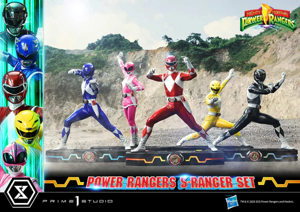 # Prime 1 Studio Premium Masterline Mighty Morphin Power Rangers 1/4 Scale DX Bonus Version "It's Morphin Time!" Relive the legendary transformation of the original heroes with the **Premium Masterline Mighty Morphin Power Rangers 1/4 Scale DX Bonus Version** from **Prime 1 Studio**. Celebrating over 30 years of the iconic franchise, this premium collectible brings together the **Red, Black, Blue, Yellow, and Pink Rangers** in stunning 1/4 scale, faithfully recreating their unforgettable **Roll Call** poses before battle. Expertly sculpted using the physiques of the original suit actors as reference, each Ranger showcases screen-accurate proportions, glossy helmets inspired by their respective Zords, and realistic suit textures. Combined with individually themed **Power Morpher** display bases and a wide selection of interchangeable weapon poses, this set delivers the definitive Power Rangers display for serious collectors. --- ## 📦 Product Information * **Brand:** Prime 1 Studio * **Collection:** Premium Masterline * **Product Name:** Mighty Morphin Power Rangers DX Bonus Version * **Series:** Mighty Morphin Power Rangers * **Characters:** Red Ranger, Black Ranger, Blue Ranger, Yellow Ranger, Pink Ranger * **Scale:** 1/4 * **Product Code:** PMPWR-01DXS * **Material:** Polystone and Other Premium Materials * **Estimated Cartons:** 3 Boxes * **Product Weight:** Approx. 8.42 kg * **Region:** Region Exclusive ### Display Size (Five Rangers) * **Height:** 57–62 cm * **Width:** 111 cm * **Depth:** 58–78 cm ### Individual Ranger Dimensions **Red Ranger** * Height: 47–62 cm * Width: 42 cm * Depth: 20–34 cm **Black Ranger** * Height: 43–44 cm * Width: 42 cm * Depth: 20 cm **Blue Ranger** * Height: 46–54 cm * Width: 42 cm * Depth: 29–46 cm **Yellow Ranger** * Height: 40–48 cm * Width: 42 cm * Depth: 23–31 cm **Pink Ranger** * Height: 56–57 cm * Width: 42 cm * Depth: 23–32 cm --- ## ✨ Product Features * Official **Prime 1 Studio Premium Masterline** collectible. * Features all **five original Mighty Morphin Power Rangers** in premium 1/4 scale. * Inspired by the iconic **Roll Call** sequence before the team shouts "GO GO POWER RANGERS!" * Screen-accurate helmets with high-gloss finishes representing each Ranger's Zord. * Realistic body proportions faithfully based on the original suit actors. * Highly detailed sculpting recreates the natural folds and stretched texture of each Ranger suit. * Individually designed **Power Morpher** themed bases inspired by the transformation sequence. * Extensive interchangeable parts allow collectors to recreate multiple action scenes. * Premium polystone construction with museum-quality paint application. * Perfect centerpiece for Power Rangers fans and high-end statue collectors. --- ## ⚔️ Interchangeable Parts & Accessories ### 🔴 Red Ranger * Power Morpher Display Base * Roll Call Pose Arms * Two-Handed Power Sword Pose Arms * Right Arm with Power Sword * Open Left Hand * **Bonus Exclusive:** Left Hand Holding Blade Blaster --- ### ⚫ Black Ranger * Power Morpher Display Base * Roll Call Pose Arms * Power Axe Slash Attack Arms * Power Axe Cannon Mode Arms --- ### 🔵 Blue Ranger * Power Morpher Display Base * Roll Call Pose Arms * Power Lance (Separated Form) * Power Lance (Combined Form) --- ### 🟡 Yellow Ranger * Power Morpher Display Base * Roll Call Pose Arms * Power Daggers Mid Guard Pose * Extended Attack Pose Arms --- ### 🌸 Pink Ranger * Power Morpher Display Base * Roll Call Pose Arms * Power Bow with Arrow Nocked * Fully Drawn Power Bow Pose --- ## 🎁 DX Bonus Version Exclusive * **Red Ranger Left Hand Holding Blade Blaster** The legendary sidearm used throughout the series is included exclusively with the DX Bonus Version, adding another iconic display option for the team's leader. --- ## ⭐ Why You'll Love It The **Prime 1 Studio Mighty Morphin Power Rangers Premium Masterline DX Bonus Version** is the ultimate tribute to the team that defined a generation of superheroes. Every Ranger has been recreated with incredible attention to detail—from the glossy helmets and athletic suit proportions to the iconic Power Weapons and transformation-inspired display bases. Whether displayed individually or assembled into the complete five-member Roll Call formation, this museum-quality statue set captures the excitement, nostalgia, and heroic spirit of the original **Mighty Morphin Power Rangers**, making it an essential masterpiece for longtime fans and premium statue collectors alike.