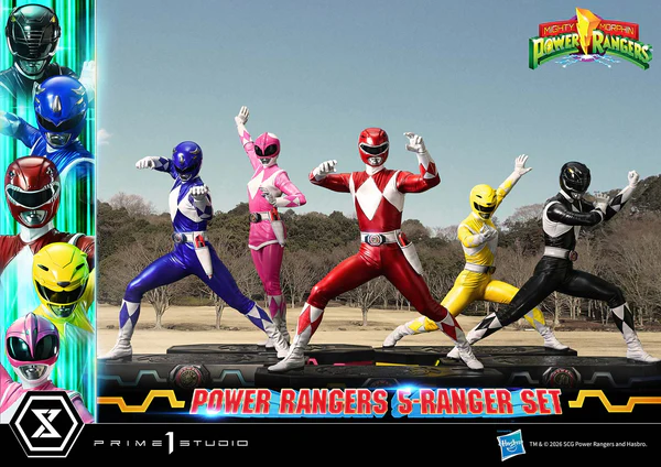 # Prime 1 Studio Premium Masterline Mighty Morphin Power Rangers 1/4 Scale DX Bonus Version "It's Morphin Time!" Relive the legendary transformation of the original heroes with the **Premium Masterline Mighty Morphin Power Rangers 1/4 Scale DX Bonus Version** from **Prime 1 Studio**. Celebrating over 30 years of the iconic franchise, this premium collectible brings together the **Red, Black, Blue, Yellow, and Pink Rangers** in stunning 1/4 scale, faithfully recreating their unforgettable **Roll Call** poses before battle. Expertly sculpted using the physiques of the original suit actors as reference, each Ranger showcases screen-accurate proportions, glossy helmets inspired by their respective Zords, and realistic suit textures. Combined with individually themed **Power Morpher** display bases and a wide selection of interchangeable weapon poses, this set delivers the definitive Power Rangers display for serious collectors. --- ## 📦 Product Information * **Brand:** Prime 1 Studio * **Collection:** Premium Masterline * **Product Name:** Mighty Morphin Power Rangers DX Bonus Version * **Series:** Mighty Morphin Power Rangers * **Characters:** Red Ranger, Black Ranger, Blue Ranger, Yellow Ranger, Pink Ranger * **Scale:** 1/4 * **Product Code:** PMPWR-01DXS * **Material:** Polystone and Other Premium Materials * **Estimated Cartons:** 3 Boxes * **Product Weight:** Approx. 8.42 kg * **Region:** Region Exclusive ### Display Size (Five Rangers) * **Height:** 57–62 cm * **Width:** 111 cm * **Depth:** 58–78 cm ### Individual Ranger Dimensions **Red Ranger** * Height: 47–62 cm * Width: 42 cm * Depth: 20–34 cm **Black Ranger** * Height: 43–44 cm * Width: 42 cm * Depth: 20 cm **Blue Ranger** * Height: 46–54 cm * Width: 42 cm * Depth: 29–46 cm **Yellow Ranger** * Height: 40–48 cm * Width: 42 cm * Depth: 23–31 cm **Pink Ranger** * Height: 56–57 cm * Width: 42 cm * Depth: 23–32 cm --- ## ✨ Product Features * Official **Prime 1 Studio Premium Masterline** collectible. * Features all **five original Mighty Morphin Power Rangers** in premium 1/4 scale. * Inspired by the iconic **Roll Call** sequence before the team shouts "GO GO POWER RANGERS!" * Screen-accurate helmets with high-gloss finishes representing each Ranger's Zord. * Realistic body proportions faithfully based on the original suit actors. * Highly detailed sculpting recreates the natural folds and stretched texture of each Ranger suit. * Individually designed **Power Morpher** themed bases inspired by the transformation sequence. * Extensive interchangeable parts allow collectors to recreate multiple action scenes. * Premium polystone construction with museum-quality paint application. * Perfect centerpiece for Power Rangers fans and high-end statue collectors. --- ## ⚔️ Interchangeable Parts & Accessories ### 🔴 Red Ranger * Power Morpher Display Base * Roll Call Pose Arms * Two-Handed Power Sword Pose Arms * Right Arm with Power Sword * Open Left Hand * **Bonus Exclusive:** Left Hand Holding Blade Blaster --- ### ⚫ Black Ranger * Power Morpher Display Base * Roll Call Pose Arms * Power Axe Slash Attack Arms * Power Axe Cannon Mode Arms --- ### 🔵 Blue Ranger * Power Morpher Display Base * Roll Call Pose Arms * Power Lance (Separated Form) * Power Lance (Combined Form) --- ### 🟡 Yellow Ranger * Power Morpher Display Base * Roll Call Pose Arms * Power Daggers Mid Guard Pose * Extended Attack Pose Arms --- ### 🌸 Pink Ranger * Power Morpher Display Base * Roll Call Pose Arms * Power Bow with Arrow Nocked * Fully Drawn Power Bow Pose --- ## 🎁 DX Bonus Version Exclusive * **Red Ranger Left Hand Holding Blade Blaster** The legendary sidearm used throughout the series is included exclusively with the DX Bonus Version, adding another iconic display option for the team's leader. --- ## ⭐ Why You'll Love It The **Prime 1 Studio Mighty Morphin Power Rangers Premium Masterline DX Bonus Version** is the ultimate tribute to the team that defined a generation of superheroes. Every Ranger has been recreated with incredible attention to detail—from the glossy helmets and athletic suit proportions to the iconic Power Weapons and transformation-inspired display bases. Whether displayed individually or assembled into the complete five-member Roll Call formation, this museum-quality statue set captures the excitement, nostalgia, and heroic spirit of the original **Mighty Morphin Power Rangers**, making it an essential masterpiece for longtime fans and premium statue collectors alike.