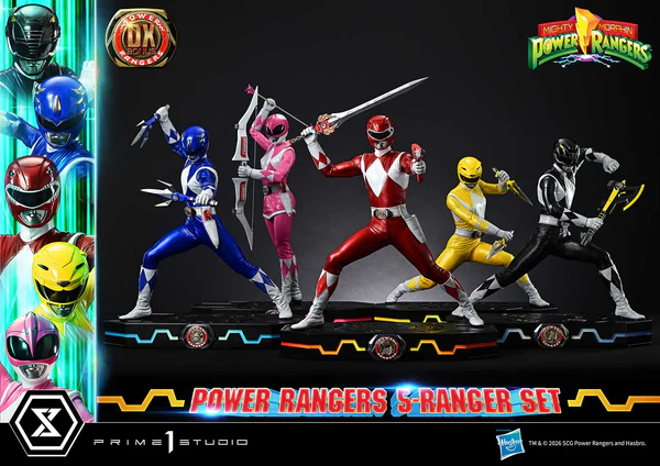 # Prime 1 Studio Premium Masterline Mighty Morphin Power Rangers 1/4 Scale DX Bonus Version "It's Morphin Time!" Relive the legendary transformation of the original heroes with the **Premium Masterline Mighty Morphin Power Rangers 1/4 Scale DX Bonus Version** from **Prime 1 Studio**. Celebrating over 30 years of the iconic franchise, this premium collectible brings together the **Red, Black, Blue, Yellow, and Pink Rangers** in stunning 1/4 scale, faithfully recreating their unforgettable **Roll Call** poses before battle. Expertly sculpted using the physiques of the original suit actors as reference, each Ranger showcases screen-accurate proportions, glossy helmets inspired by their respective Zords, and realistic suit textures. Combined with individually themed **Power Morpher** display bases and a wide selection of interchangeable weapon poses, this set delivers the definitive Power Rangers display for serious collectors. --- ## 📦 Product Information * **Brand:** Prime 1 Studio * **Collection:** Premium Masterline * **Product Name:** Mighty Morphin Power Rangers DX Bonus Version * **Series:** Mighty Morphin Power Rangers * **Characters:** Red Ranger, Black Ranger, Blue Ranger, Yellow Ranger, Pink Ranger * **Scale:** 1/4 * **Product Code:** PMPWR-01DXS * **Material:** Polystone and Other Premium Materials * **Estimated Cartons:** 3 Boxes * **Product Weight:** Approx. 8.42 kg * **Region:** Region Exclusive ### Display Size (Five Rangers) * **Height:** 57–62 cm * **Width:** 111 cm * **Depth:** 58–78 cm ### Individual Ranger Dimensions **Red Ranger** * Height: 47–62 cm * Width: 42 cm * Depth: 20–34 cm **Black Ranger** * Height: 43–44 cm * Width: 42 cm * Depth: 20 cm **Blue Ranger** * Height: 46–54 cm * Width: 42 cm * Depth: 29–46 cm **Yellow Ranger** * Height: 40–48 cm * Width: 42 cm * Depth: 23–31 cm **Pink Ranger** * Height: 56–57 cm * Width: 42 cm * Depth: 23–32 cm --- ## ✨ Product Features * Official **Prime 1 Studio Premium Masterline** collectible. * Features all **five original Mighty Morphin Power Rangers** in premium 1/4 scale. * Inspired by the iconic **Roll Call** sequence before the team shouts "GO GO POWER RANGERS!" * Screen-accurate helmets with high-gloss finishes representing each Ranger's Zord. * Realistic body proportions faithfully based on the original suit actors. * Highly detailed sculpting recreates the natural folds and stretched texture of each Ranger suit. * Individually designed **Power Morpher** themed bases inspired by the transformation sequence. * Extensive interchangeable parts allow collectors to recreate multiple action scenes. * Premium polystone construction with museum-quality paint application. * Perfect centerpiece for Power Rangers fans and high-end statue collectors. --- ## ⚔️ Interchangeable Parts & Accessories ### 🔴 Red Ranger * Power Morpher Display Base * Roll Call Pose Arms * Two-Handed Power Sword Pose Arms * Right Arm with Power Sword * Open Left Hand * **Bonus Exclusive:** Left Hand Holding Blade Blaster --- ### ⚫ Black Ranger * Power Morpher Display Base * Roll Call Pose Arms * Power Axe Slash Attack Arms * Power Axe Cannon Mode Arms --- ### 🔵 Blue Ranger * Power Morpher Display Base * Roll Call Pose Arms * Power Lance (Separated Form) * Power Lance (Combined Form) --- ### 🟡 Yellow Ranger * Power Morpher Display Base * Roll Call Pose Arms * Power Daggers Mid Guard Pose * Extended Attack Pose Arms --- ### 🌸 Pink Ranger * Power Morpher Display Base * Roll Call Pose Arms * Power Bow with Arrow Nocked * Fully Drawn Power Bow Pose --- ## 🎁 DX Bonus Version Exclusive * **Red Ranger Left Hand Holding Blade Blaster** The legendary sidearm used throughout the series is included exclusively with the DX Bonus Version, adding another iconic display option for the team's leader. --- ## ⭐ Why You'll Love It The **Prime 1 Studio Mighty Morphin Power Rangers Premium Masterline DX Bonus Version** is the ultimate tribute to the team that defined a generation of superheroes. Every Ranger has been recreated with incredible attention to detail—from the glossy helmets and athletic suit proportions to the iconic Power Weapons and transformation-inspired display bases. Whether displayed individually or assembled into the complete five-member Roll Call formation, this museum-quality statue set captures the excitement, nostalgia, and heroic spirit of the original **Mighty Morphin Power Rangers**, making it an essential masterpiece for longtime fans and premium statue collectors alike.