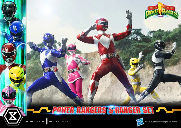 # Prime 1 Studio Premium Masterline Mighty Morphin Power Rangers 1/4 Scale DX Bonus Version "It's Morphin Time!" Relive the legendary transformation of the original heroes with the **Premium Masterline Mighty Morphin Power Rangers 1/4 Scale DX Bonus Version** from **Prime 1 Studio**. Celebrating over 30 years of the iconic franchise, this premium collectible brings together the **Red, Black, Blue, Yellow, and Pink Rangers** in stunning 1/4 scale, faithfully recreating their unforgettable **Roll Call** poses before battle. Expertly sculpted using the physiques of the original suit actors as reference, each Ranger showcases screen-accurate proportions, glossy helmets inspired by their respective Zords, and realistic suit textures. Combined with individually themed **Power Morpher** display bases and a wide selection of interchangeable weapon poses, this set delivers the definitive Power Rangers display for serious collectors. --- ## 📦 Product Information * **Brand:** Prime 1 Studio * **Collection:** Premium Masterline * **Product Name:** Mighty Morphin Power Rangers DX Bonus Version * **Series:** Mighty Morphin Power Rangers * **Characters:** Red Ranger, Black Ranger, Blue Ranger, Yellow Ranger, Pink Ranger * **Scale:** 1/4 * **Product Code:** PMPWR-01DXS * **Material:** Polystone and Other Premium Materials * **Estimated Cartons:** 3 Boxes * **Product Weight:** Approx. 8.42 kg * **Region:** Region Exclusive ### Display Size (Five Rangers) * **Height:** 57–62 cm * **Width:** 111 cm * **Depth:** 58–78 cm ### Individual Ranger Dimensions **Red Ranger** * Height: 47–62 cm * Width: 42 cm * Depth: 20–34 cm **Black Ranger** * Height: 43–44 cm * Width: 42 cm * Depth: 20 cm **Blue Ranger** * Height: 46–54 cm * Width: 42 cm * Depth: 29–46 cm **Yellow Ranger** * Height: 40–48 cm * Width: 42 cm * Depth: 23–31 cm **Pink Ranger** * Height: 56–57 cm * Width: 42 cm * Depth: 23–32 cm --- ## ✨ Product Features * Official **Prime 1 Studio Premium Masterline** collectible. * Features all **five original Mighty Morphin Power Rangers** in premium 1/4 scale. * Inspired by the iconic **Roll Call** sequence before the team shouts "GO GO POWER RANGERS!" * Screen-accurate helmets with high-gloss finishes representing each Ranger's Zord. * Realistic body proportions faithfully based on the original suit actors. * Highly detailed sculpting recreates the natural folds and stretched texture of each Ranger suit. * Individually designed **Power Morpher** themed bases inspired by the transformation sequence. * Extensive interchangeable parts allow collectors to recreate multiple action scenes. * Premium polystone construction with museum-quality paint application. * Perfect centerpiece for Power Rangers fans and high-end statue collectors. --- ## ⚔️ Interchangeable Parts & Accessories ### 🔴 Red Ranger * Power Morpher Display Base * Roll Call Pose Arms * Two-Handed Power Sword Pose Arms * Right Arm with Power Sword * Open Left Hand * **Bonus Exclusive:** Left Hand Holding Blade Blaster --- ### ⚫ Black Ranger * Power Morpher Display Base * Roll Call Pose Arms * Power Axe Slash Attack Arms * Power Axe Cannon Mode Arms --- ### 🔵 Blue Ranger * Power Morpher Display Base * Roll Call Pose Arms * Power Lance (Separated Form) * Power Lance (Combined Form) --- ### 🟡 Yellow Ranger * Power Morpher Display Base * Roll Call Pose Arms * Power Daggers Mid Guard Pose * Extended Attack Pose Arms --- ### 🌸 Pink Ranger * Power Morpher Display Base * Roll Call Pose Arms * Power Bow with Arrow Nocked * Fully Drawn Power Bow Pose --- ## 🎁 DX Bonus Version Exclusive * **Red Ranger Left Hand Holding Blade Blaster** The legendary sidearm used throughout the series is included exclusively with the DX Bonus Version, adding another iconic display option for the team's leader. --- ## ⭐ Why You'll Love It The **Prime 1 Studio Mighty Morphin Power Rangers Premium Masterline DX Bonus Version** is the ultimate tribute to the team that defined a generation of superheroes. Every Ranger has been recreated with incredible attention to detail—from the glossy helmets and athletic suit proportions to the iconic Power Weapons and transformation-inspired display bases. Whether displayed individually or assembled into the complete five-member Roll Call formation, this museum-quality statue set captures the excitement, nostalgia, and heroic spirit of the original **Mighty Morphin Power Rangers**, making it an essential masterpiece for longtime fans and premium statue collectors alike.