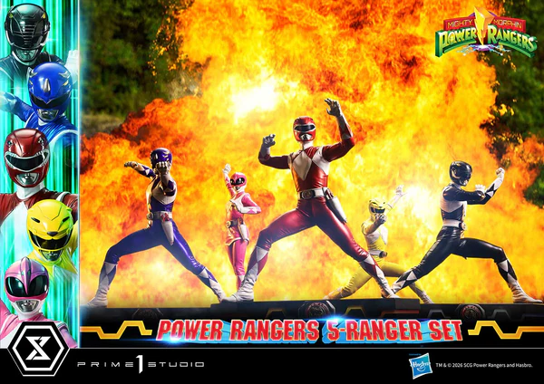 # Prime 1 Studio Premium Masterline Mighty Morphin Power Rangers 1/4 Scale DX Bonus Version "It's Morphin Time!" Relive the legendary transformation of the original heroes with the **Premium Masterline Mighty Morphin Power Rangers 1/4 Scale DX Bonus Version** from **Prime 1 Studio**. Celebrating over 30 years of the iconic franchise, this premium collectible brings together the **Red, Black, Blue, Yellow, and Pink Rangers** in stunning 1/4 scale, faithfully recreating their unforgettable **Roll Call** poses before battle. Expertly sculpted using the physiques of the original suit actors as reference, each Ranger showcases screen-accurate proportions, glossy helmets inspired by their respective Zords, and realistic suit textures. Combined with individually themed **Power Morpher** display bases and a wide selection of interchangeable weapon poses, this set delivers the definitive Power Rangers display for serious collectors. --- ## 📦 Product Information * **Brand:** Prime 1 Studio * **Collection:** Premium Masterline * **Product Name:** Mighty Morphin Power Rangers DX Bonus Version * **Series:** Mighty Morphin Power Rangers * **Characters:** Red Ranger, Black Ranger, Blue Ranger, Yellow Ranger, Pink Ranger * **Scale:** 1/4 * **Product Code:** PMPWR-01DXS * **Material:** Polystone and Other Premium Materials * **Estimated Cartons:** 3 Boxes * **Product Weight:** Approx. 8.42 kg * **Region:** Region Exclusive ### Display Size (Five Rangers) * **Height:** 57–62 cm * **Width:** 111 cm * **Depth:** 58–78 cm ### Individual Ranger Dimensions **Red Ranger** * Height: 47–62 cm * Width: 42 cm * Depth: 20–34 cm **Black Ranger** * Height: 43–44 cm * Width: 42 cm * Depth: 20 cm **Blue Ranger** * Height: 46–54 cm * Width: 42 cm * Depth: 29–46 cm **Yellow Ranger** * Height: 40–48 cm * Width: 42 cm * Depth: 23–31 cm **Pink Ranger** * Height: 56–57 cm * Width: 42 cm * Depth: 23–32 cm --- ## ✨ Product Features * Official **Prime 1 Studio Premium Masterline** collectible. * Features all **five original Mighty Morphin Power Rangers** in premium 1/4 scale. * Inspired by the iconic **Roll Call** sequence before the team shouts "GO GO POWER RANGERS!" * Screen-accurate helmets with high-gloss finishes representing each Ranger's Zord. * Realistic body proportions faithfully based on the original suit actors. * Highly detailed sculpting recreates the natural folds and stretched texture of each Ranger suit. * Individually designed **Power Morpher** themed bases inspired by the transformation sequence. * Extensive interchangeable parts allow collectors to recreate multiple action scenes. * Premium polystone construction with museum-quality paint application. * Perfect centerpiece for Power Rangers fans and high-end statue collectors. --- ## ⚔️ Interchangeable Parts & Accessories ### 🔴 Red Ranger * Power Morpher Display Base * Roll Call Pose Arms * Two-Handed Power Sword Pose Arms * Right Arm with Power Sword * Open Left Hand * **Bonus Exclusive:** Left Hand Holding Blade Blaster --- ### ⚫ Black Ranger * Power Morpher Display Base * Roll Call Pose Arms * Power Axe Slash Attack Arms * Power Axe Cannon Mode Arms --- ### 🔵 Blue Ranger * Power Morpher Display Base * Roll Call Pose Arms * Power Lance (Separated Form) * Power Lance (Combined Form) --- ### 🟡 Yellow Ranger * Power Morpher Display Base * Roll Call Pose Arms * Power Daggers Mid Guard Pose * Extended Attack Pose Arms --- ### 🌸 Pink Ranger * Power Morpher Display Base * Roll Call Pose Arms * Power Bow with Arrow Nocked * Fully Drawn Power Bow Pose --- ## 🎁 DX Bonus Version Exclusive * **Red Ranger Left Hand Holding Blade Blaster** The legendary sidearm used throughout the series is included exclusively with the DX Bonus Version, adding another iconic display option for the team's leader. --- ## ⭐ Why You'll Love It The **Prime 1 Studio Mighty Morphin Power Rangers Premium Masterline DX Bonus Version** is the ultimate tribute to the team that defined a generation of superheroes. Every Ranger has been recreated with incredible attention to detail—from the glossy helmets and athletic suit proportions to the iconic Power Weapons and transformation-inspired display bases. Whether displayed individually or assembled into the complete five-member Roll Call formation, this museum-quality statue set captures the excitement, nostalgia, and heroic spirit of the original **Mighty Morphin Power Rangers**, making it an essential masterpiece for longtime fans and premium statue collectors alike.