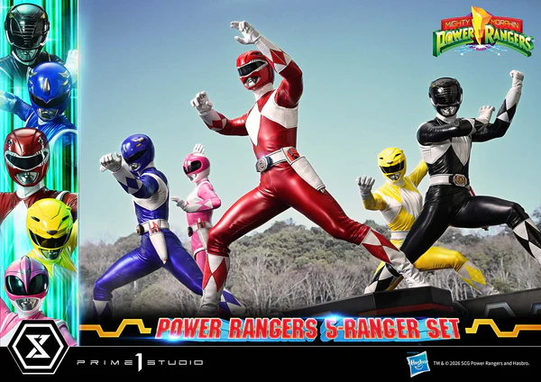 # Prime 1 Studio Premium Masterline Mighty Morphin Power Rangers 1/4 Scale DX Bonus Version "It's Morphin Time!" Relive the legendary transformation of the original heroes with the **Premium Masterline Mighty Morphin Power Rangers 1/4 Scale DX Bonus Version** from **Prime 1 Studio**. Celebrating over 30 years of the iconic franchise, this premium collectible brings together the **Red, Black, Blue, Yellow, and Pink Rangers** in stunning 1/4 scale, faithfully recreating their unforgettable **Roll Call** poses before battle. Expertly sculpted using the physiques of the original suit actors as reference, each Ranger showcases screen-accurate proportions, glossy helmets inspired by their respective Zords, and realistic suit textures. Combined with individually themed **Power Morpher** display bases and a wide selection of interchangeable weapon poses, this set delivers the definitive Power Rangers display for serious collectors. --- ## 📦 Product Information * **Brand:** Prime 1 Studio * **Collection:** Premium Masterline * **Product Name:** Mighty Morphin Power Rangers DX Bonus Version * **Series:** Mighty Morphin Power Rangers * **Characters:** Red Ranger, Black Ranger, Blue Ranger, Yellow Ranger, Pink Ranger * **Scale:** 1/4 * **Product Code:** PMPWR-01DXS * **Material:** Polystone and Other Premium Materials * **Estimated Cartons:** 3 Boxes * **Product Weight:** Approx. 8.42 kg * **Region:** Region Exclusive ### Display Size (Five Rangers) * **Height:** 57–62 cm * **Width:** 111 cm * **Depth:** 58–78 cm ### Individual Ranger Dimensions **Red Ranger** * Height: 47–62 cm * Width: 42 cm * Depth: 20–34 cm **Black Ranger** * Height: 43–44 cm * Width: 42 cm * Depth: 20 cm **Blue Ranger** * Height: 46–54 cm * Width: 42 cm * Depth: 29–46 cm **Yellow Ranger** * Height: 40–48 cm * Width: 42 cm * Depth: 23–31 cm **Pink Ranger** * Height: 56–57 cm * Width: 42 cm * Depth: 23–32 cm --- ## ✨ Product Features * Official **Prime 1 Studio Premium Masterline** collectible. * Features all **five original Mighty Morphin Power Rangers** in premium 1/4 scale. * Inspired by the iconic **Roll Call** sequence before the team shouts "GO GO POWER RANGERS!" * Screen-accurate helmets with high-gloss finishes representing each Ranger's Zord. * Realistic body proportions faithfully based on the original suit actors. * Highly detailed sculpting recreates the natural folds and stretched texture of each Ranger suit. * Individually designed **Power Morpher** themed bases inspired by the transformation sequence. * Extensive interchangeable parts allow collectors to recreate multiple action scenes. * Premium polystone construction with museum-quality paint application. * Perfect centerpiece for Power Rangers fans and high-end statue collectors. --- ## ⚔️ Interchangeable Parts & Accessories ### 🔴 Red Ranger * Power Morpher Display Base * Roll Call Pose Arms * Two-Handed Power Sword Pose Arms * Right Arm with Power Sword * Open Left Hand * **Bonus Exclusive:** Left Hand Holding Blade Blaster --- ### ⚫ Black Ranger * Power Morpher Display Base * Roll Call Pose Arms * Power Axe Slash Attack Arms * Power Axe Cannon Mode Arms --- ### 🔵 Blue Ranger * Power Morpher Display Base * Roll Call Pose Arms * Power Lance (Separated Form) * Power Lance (Combined Form) --- ### 🟡 Yellow Ranger * Power Morpher Display Base * Roll Call Pose Arms * Power Daggers Mid Guard Pose * Extended Attack Pose Arms --- ### 🌸 Pink Ranger * Power Morpher Display Base * Roll Call Pose Arms * Power Bow with Arrow Nocked * Fully Drawn Power Bow Pose --- ## 🎁 DX Bonus Version Exclusive * **Red Ranger Left Hand Holding Blade Blaster** The legendary sidearm used throughout the series is included exclusively with the DX Bonus Version, adding another iconic display option for the team's leader. --- ## ⭐ Why You'll Love It The **Prime 1 Studio Mighty Morphin Power Rangers Premium Masterline DX Bonus Version** is the ultimate tribute to the team that defined a generation of superheroes. Every Ranger has been recreated with incredible attention to detail—from the glossy helmets and athletic suit proportions to the iconic Power Weapons and transformation-inspired display bases. Whether displayed individually or assembled into the complete five-member Roll Call formation, this museum-quality statue set captures the excitement, nostalgia, and heroic spirit of the original **Mighty Morphin Power Rangers**, making it an essential masterpiece for longtime fans and premium statue collectors alike.