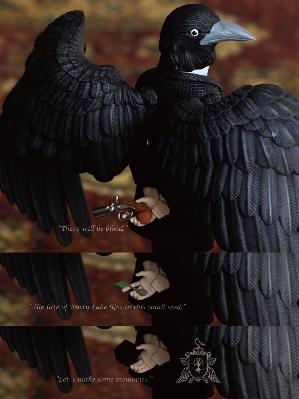 Rusty Lake: Roots Mr. Crow Statue -DIG Museum Studio