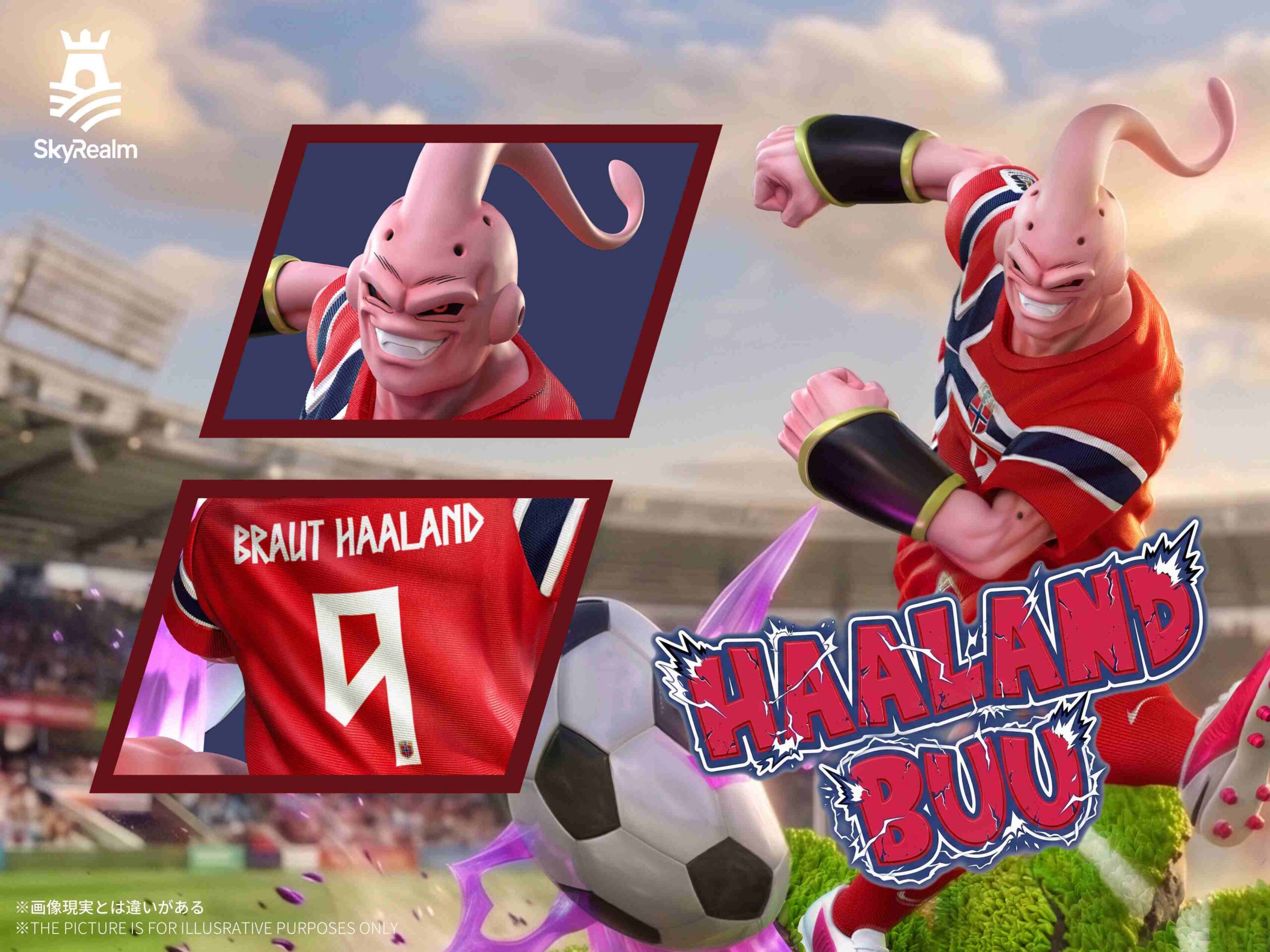 SkyRealm Studio Dragon Ball Majin Buu × Haaland Statue