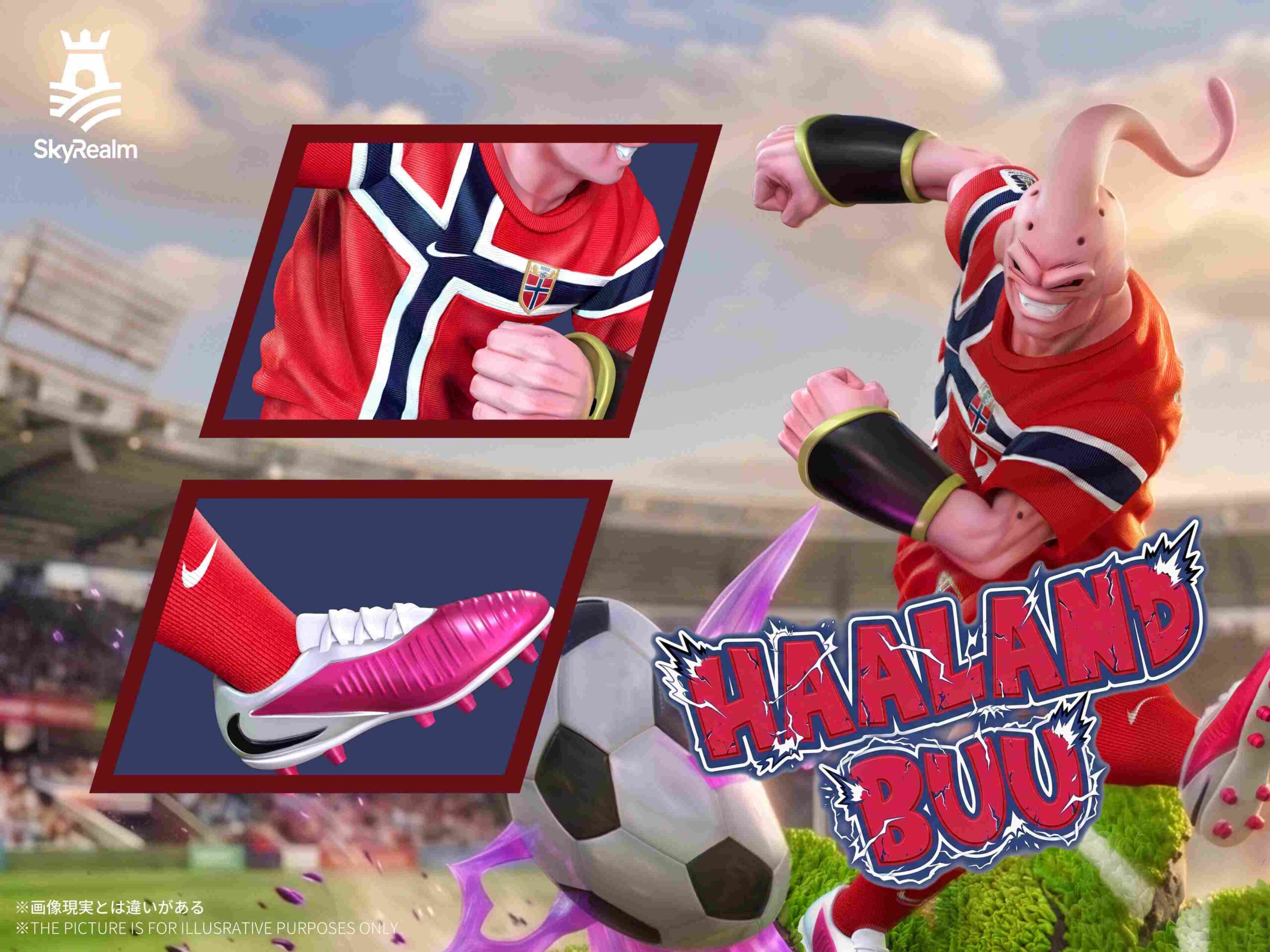 SkyRealm Studio Dragon Ball Majin Buu × Haaland Statue
