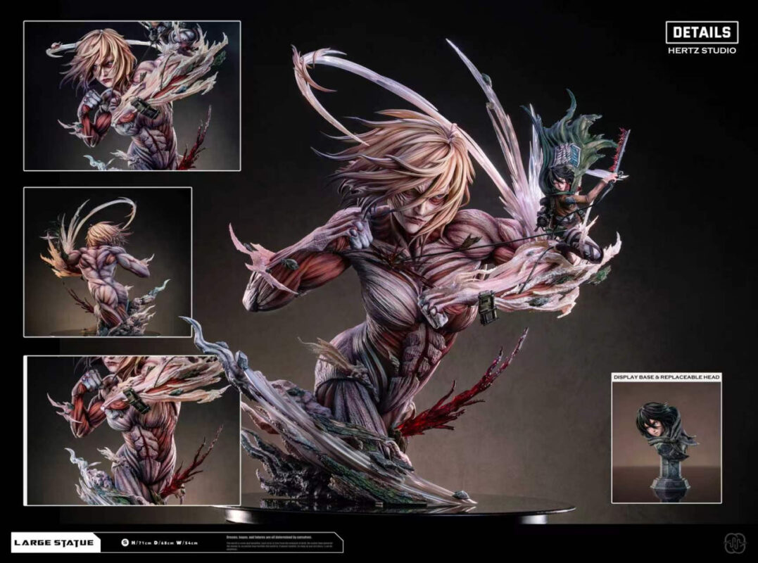 THE ONE THE ONLY Attack on Titan Attack Titan Eren Yeager & Female Titan Annie Leonhart Statue