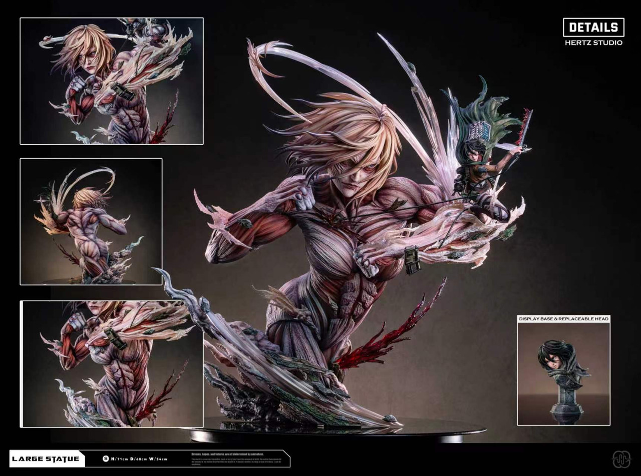 THE ONE THE ONLY Attack on Titan Attack Titan Eren Yeager & Female Titan Annie Leonhart Statue