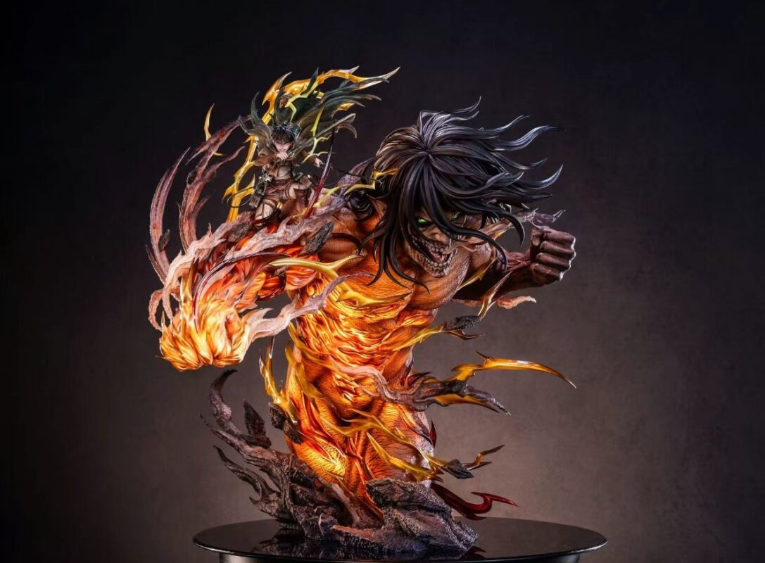 THE ONE THE ONLY Attack on Titan Attack Titan Eren Yeager & Female Titan Annie Leonhart Statue