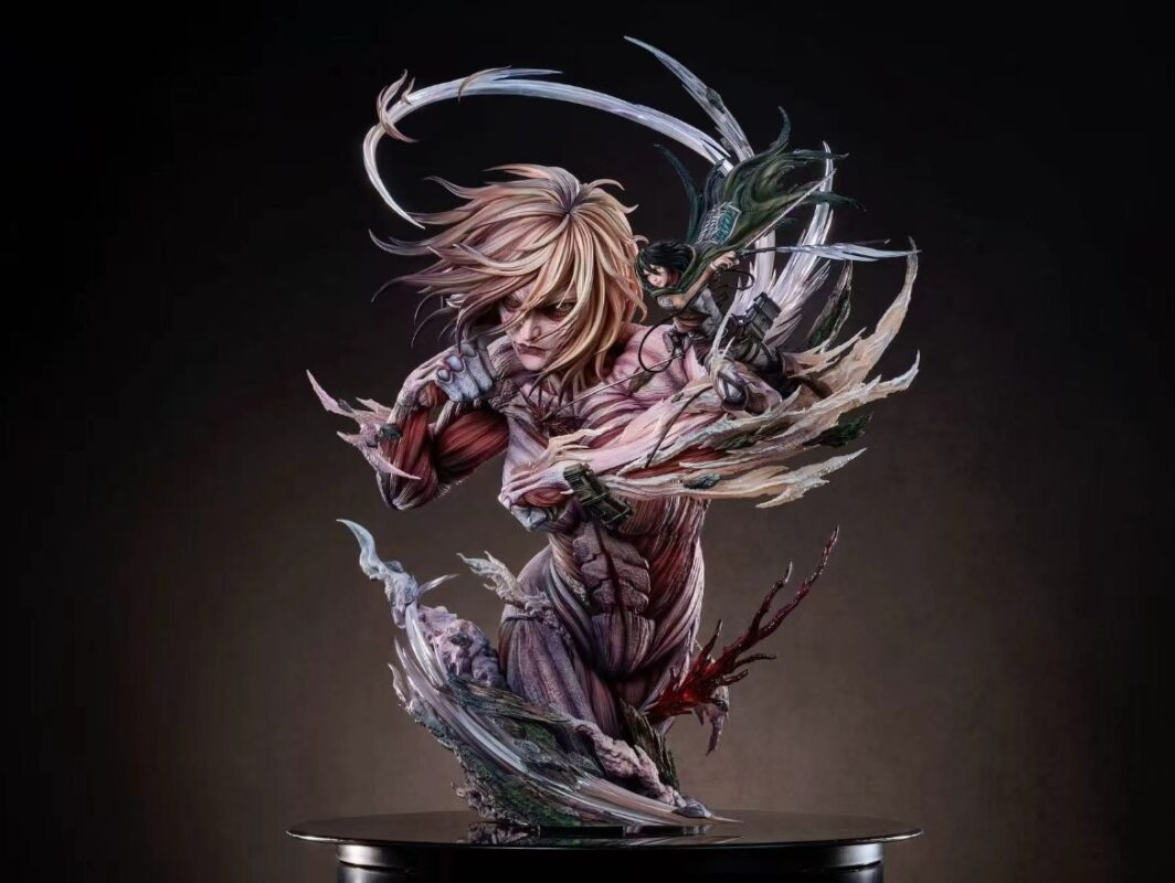 THE ONE THE ONLY Attack on Titan Attack Titan Eren Yeager & Female Titan Annie Leonhart Statue