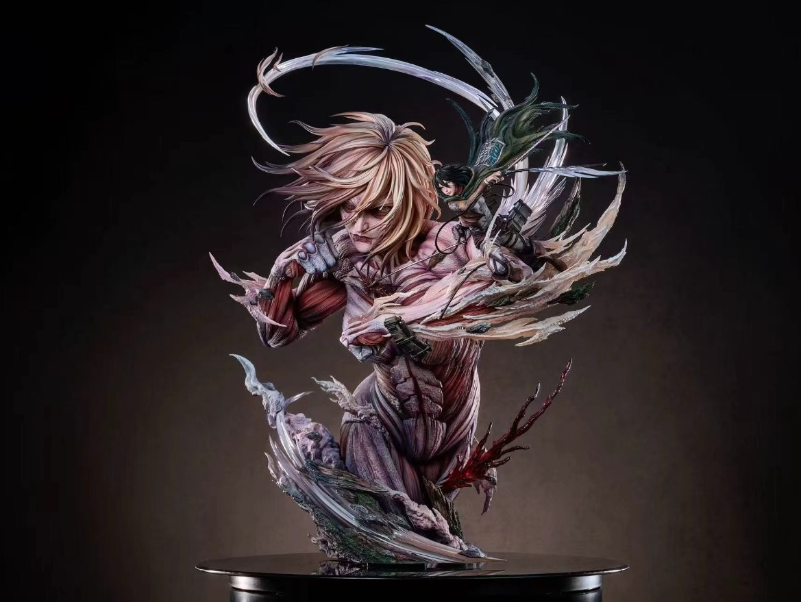 THE ONE THE ONLY Attack on Titan Attack Titan Eren Yeager & Female Titan Annie Leonhart Statue