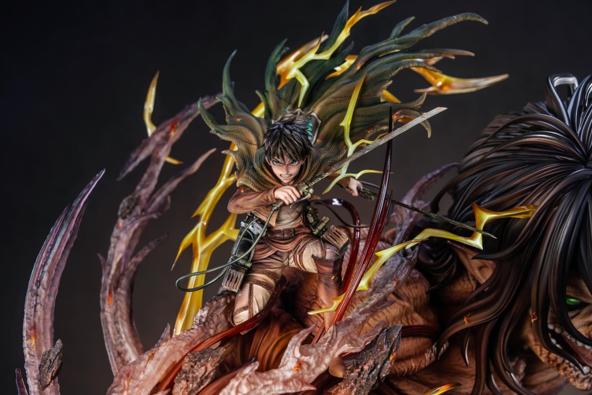 THE ONE THE ONLY Attack on Titan Attack Titan Eren Yeager & Female Titan Annie Leonhart Statue