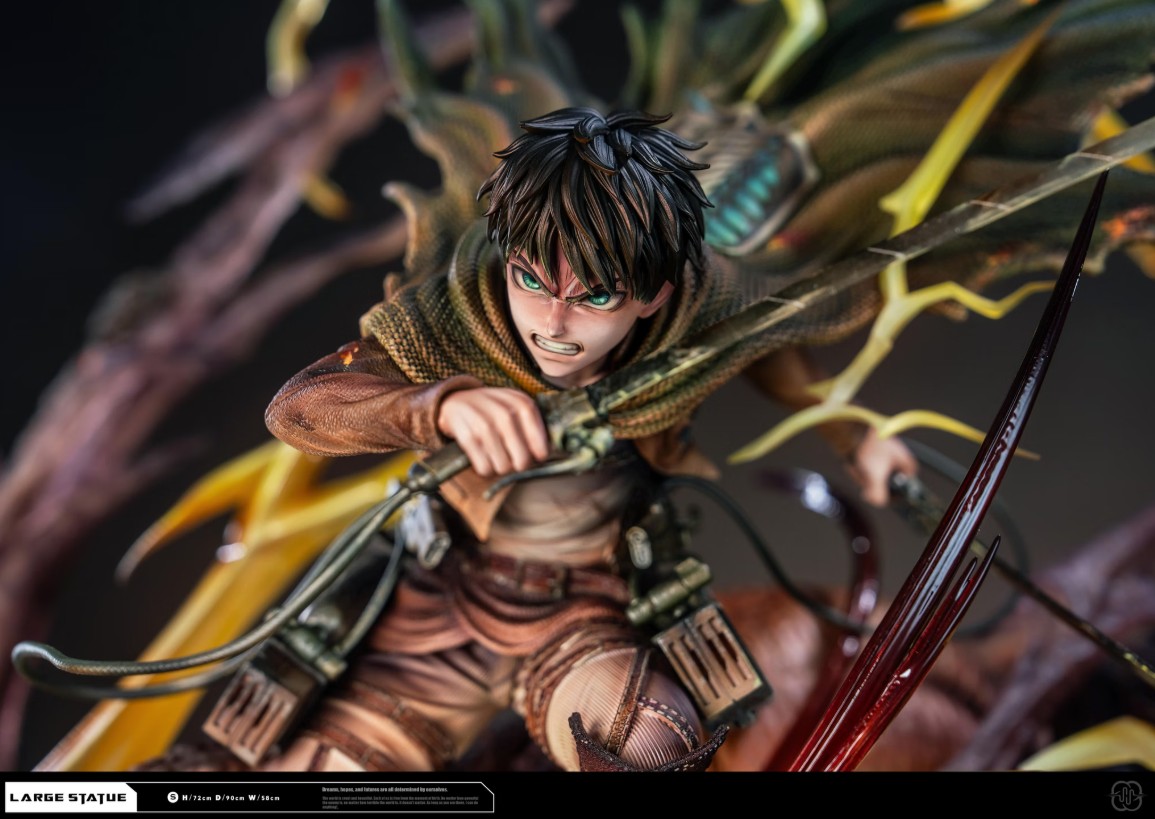 THE ONE THE ONLY Attack on Titan Attack Titan Eren Yeager & Female Titan Annie Leonhart Statue