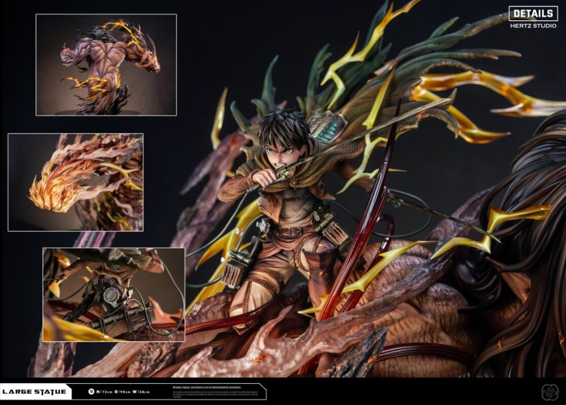 THE ONE THE ONLY Attack on Titan Attack Titan Eren Yeager & Female Titan Annie Leonhart Statue